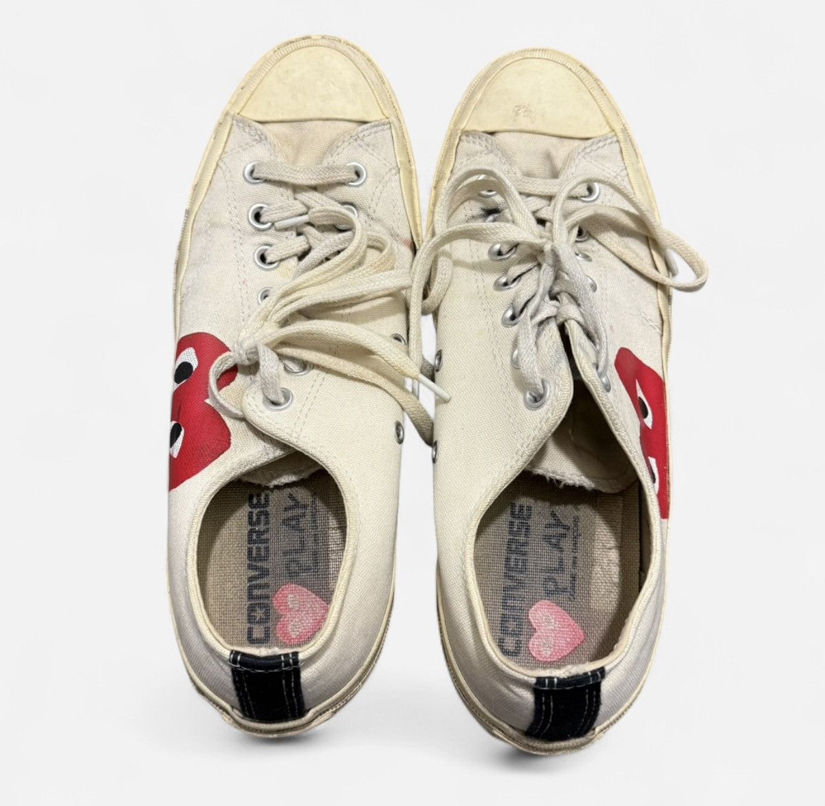 Comme des Garcons PLAY × Converse White and Red CDG PLAY Converse Size US 9 / EU 42 - 3 Thumbnail