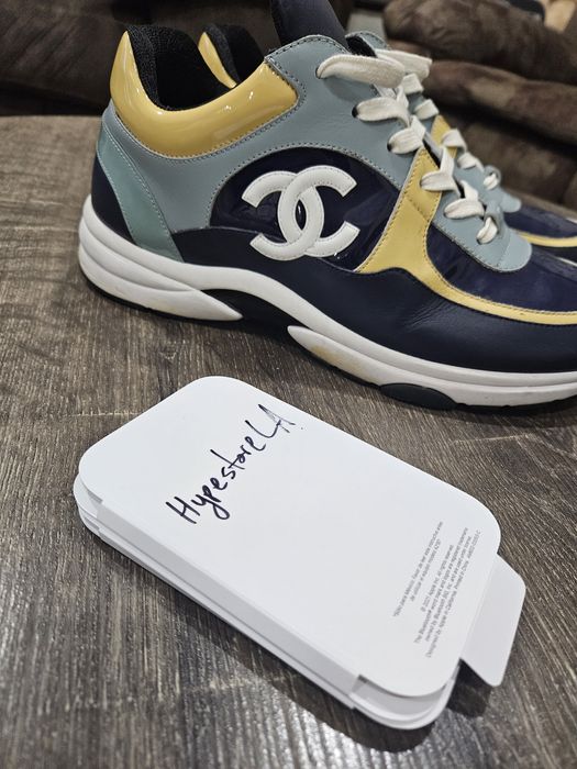 Chanel sneakers best sale blue yellow