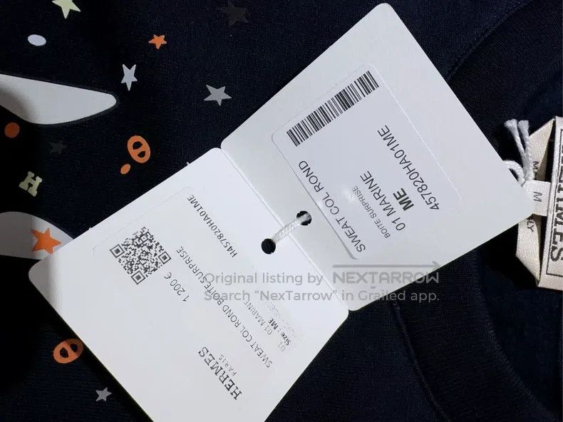 Hermes Hermes Navy blue fleece-lined sweatshirt Size US M / EU 48-50 / 2 - 7 Thumbnail