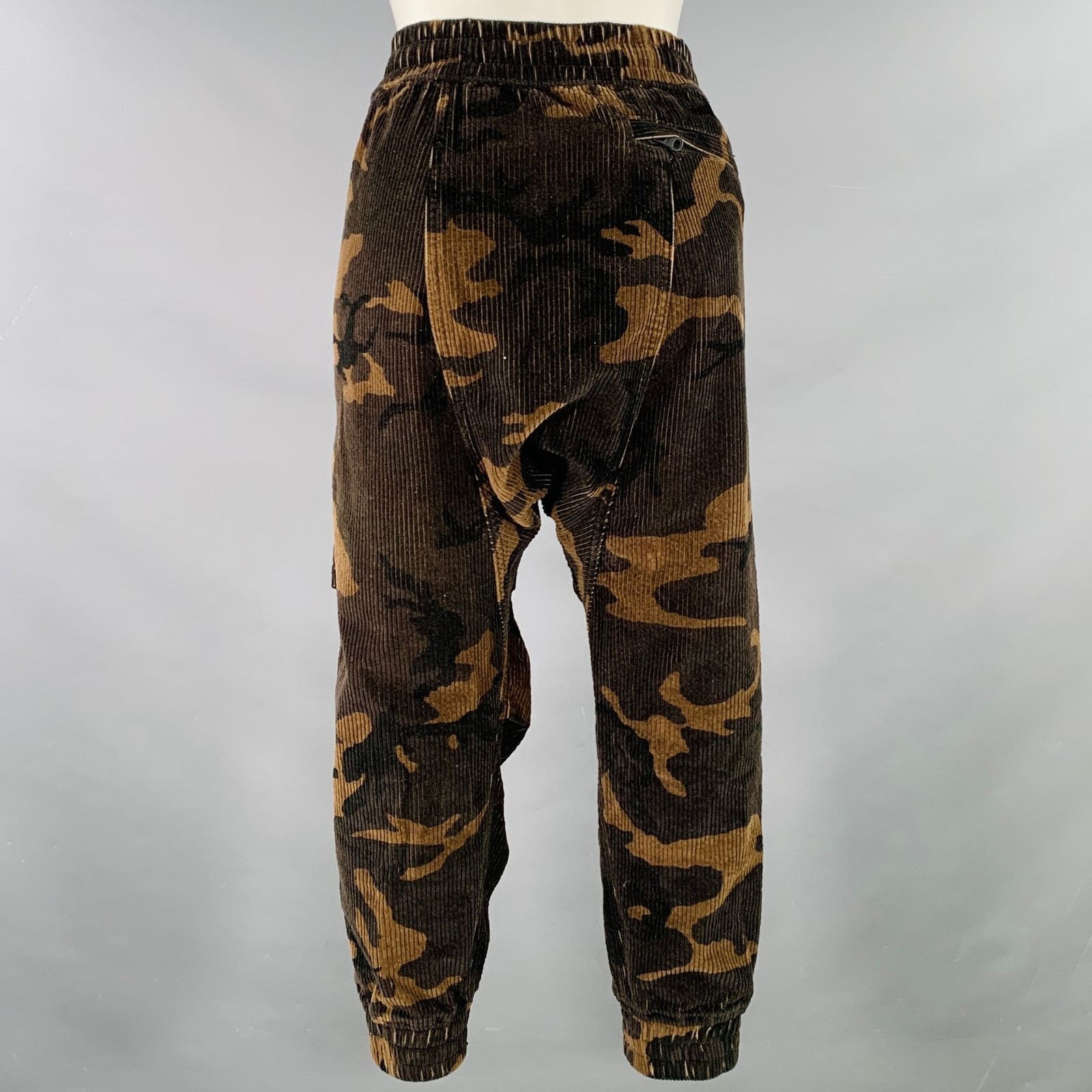 R13 R13 Brown Taupe Cotton Camouflage Elastic Waistband Pants Size 24" / US 00 / IT 34 - 2 Thumbnail
