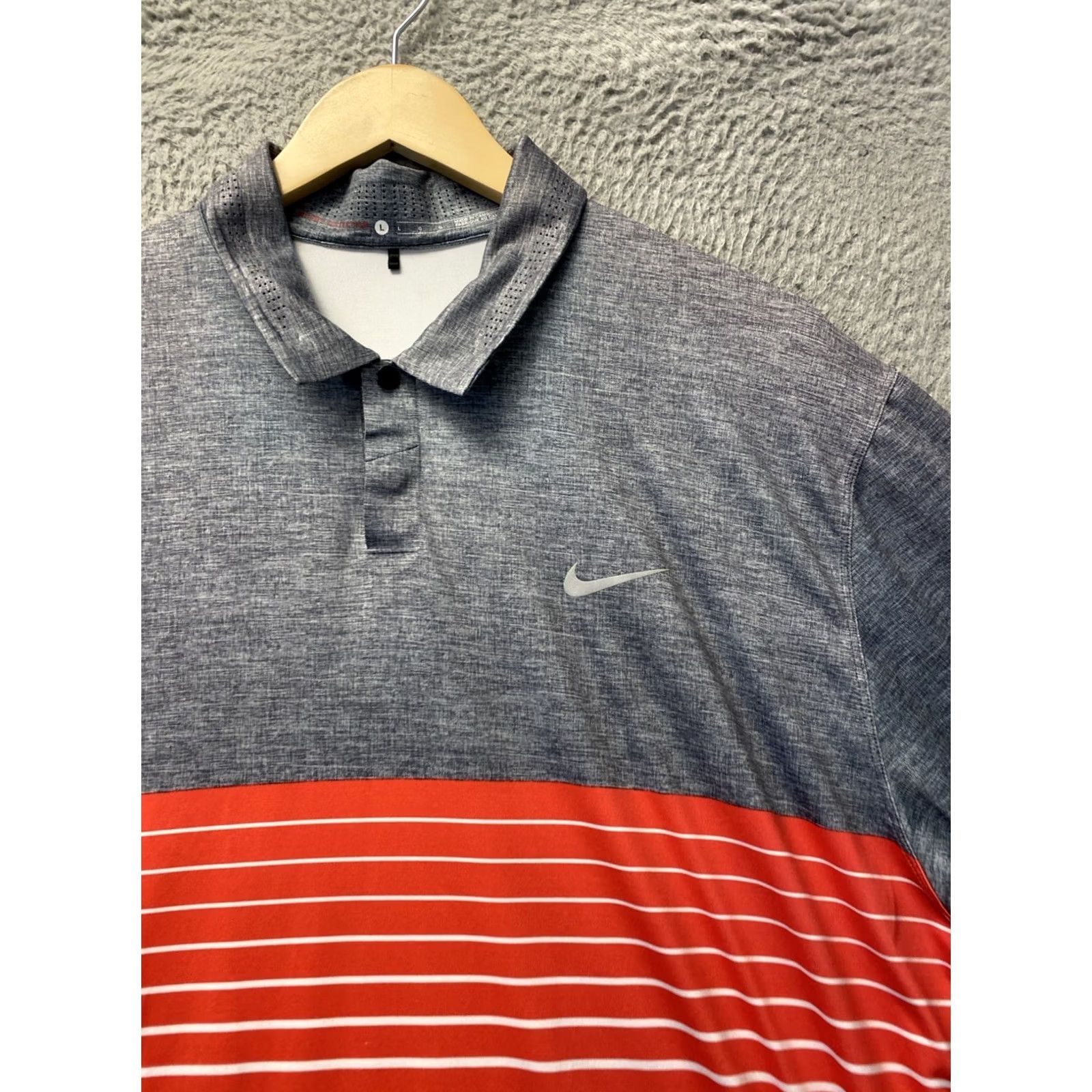 Nike Nike Golf Polo Shirt Mens Large Dri-Fit Red Gray Short Sleeve Polo Shirt Size US L / EU 52-54 / 3 - 2 Thumbnail