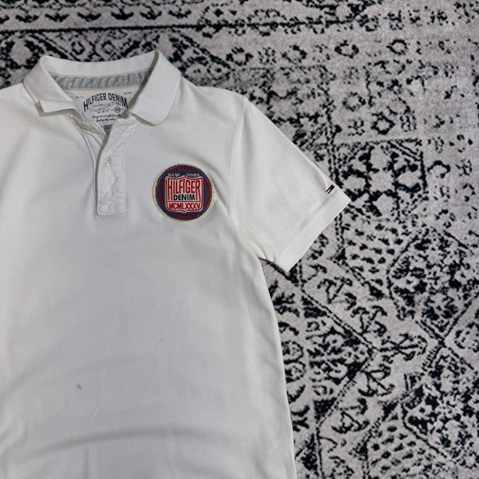 Tommy Hilfiger × Vintage Vintage Tommy Hilfiger White Cotton Polo Shirt Size S 90s Size US S / EU 44-46 / 1 - 4 Thumbnail