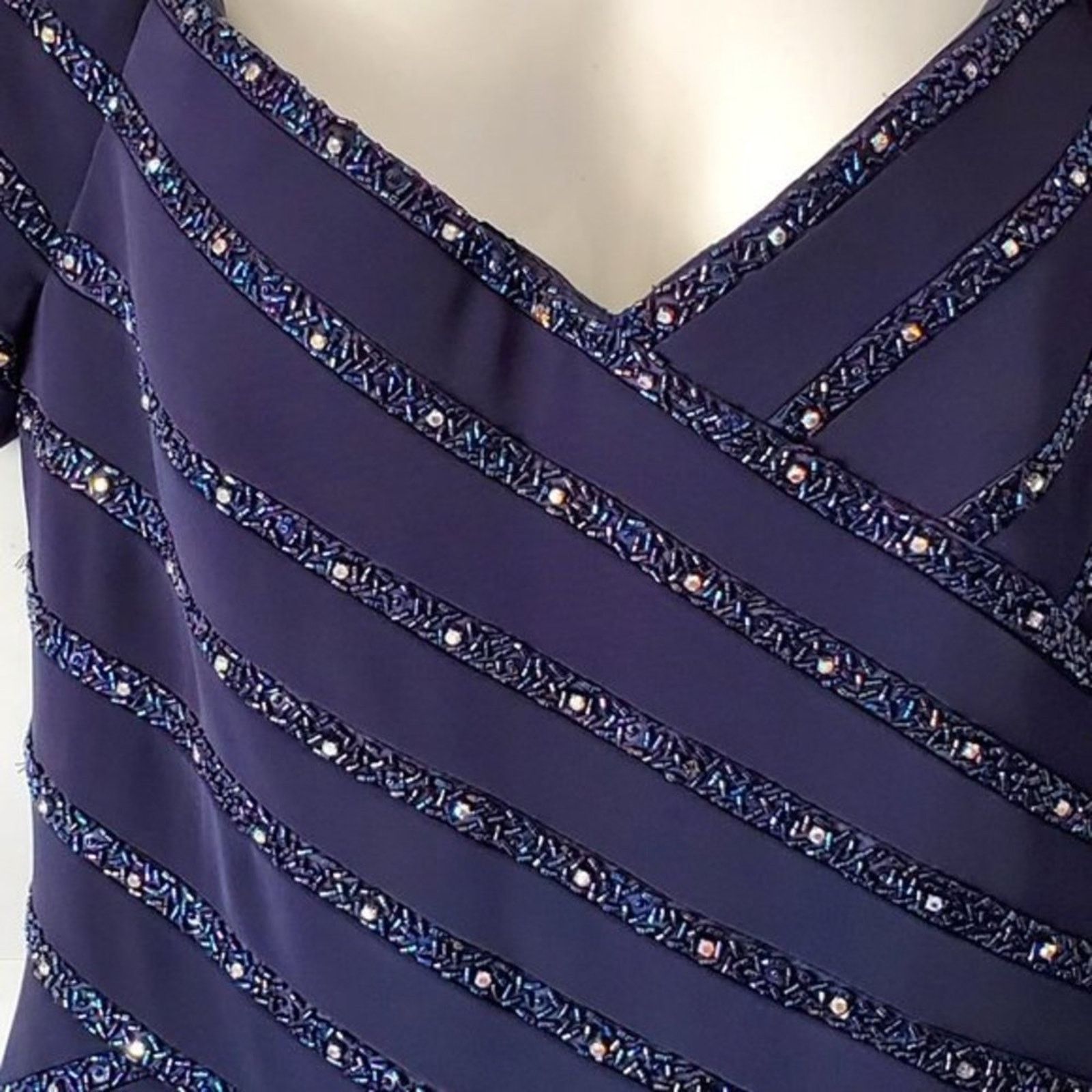 Designer Jovani Crystal Embellished Crisscross Formal Evening Gown 12 Size XL / US 12-14 / IT 48-50 - 3 Thumbnail