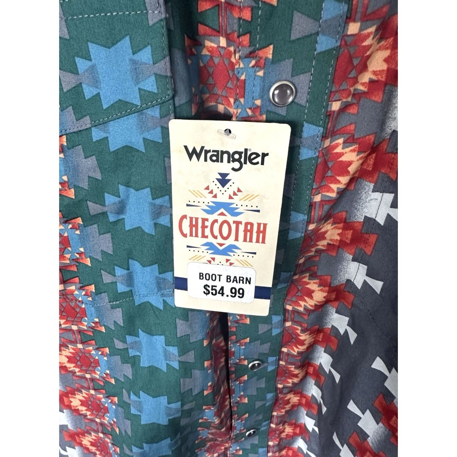 Wrangler VINTAGE Wrangler Mens Shirt 2XL Multi Pearl Aztec Southwestern Tribal Checotah Rodeo NWT Size US XXL / EU 58 / 5 - 2 Thumbnail