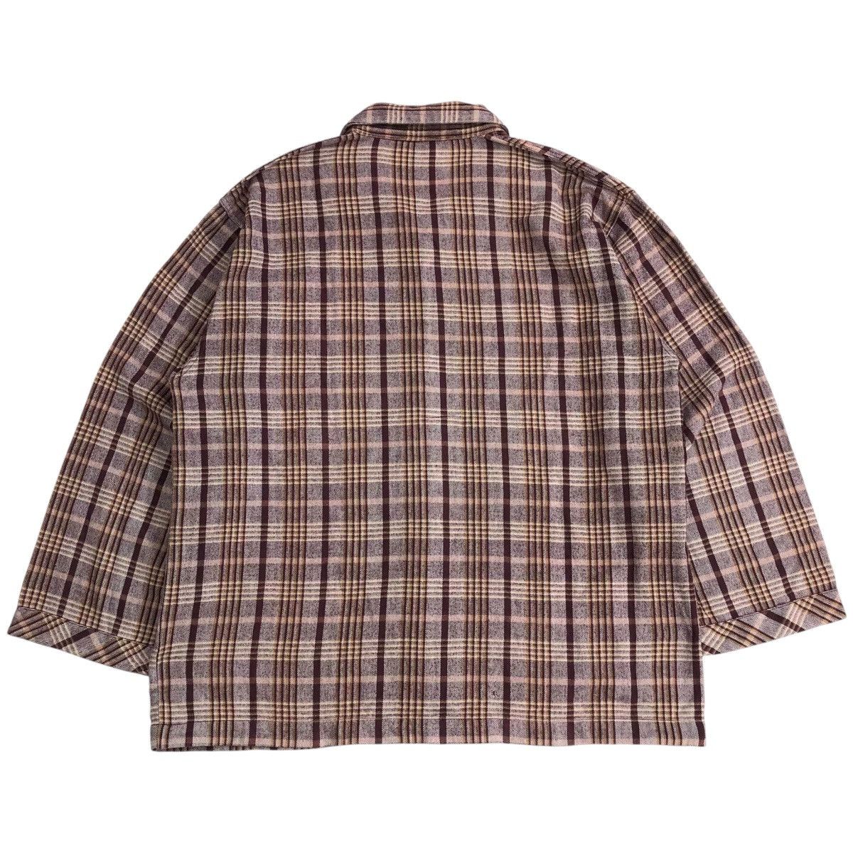 Celine × Japanese Brand × Vintage 🇯🇵 1990s Celine Oversized Brown Plaid Flannel Shirt Size US L / EU 52-54 / 3 - 12 Thumbnail