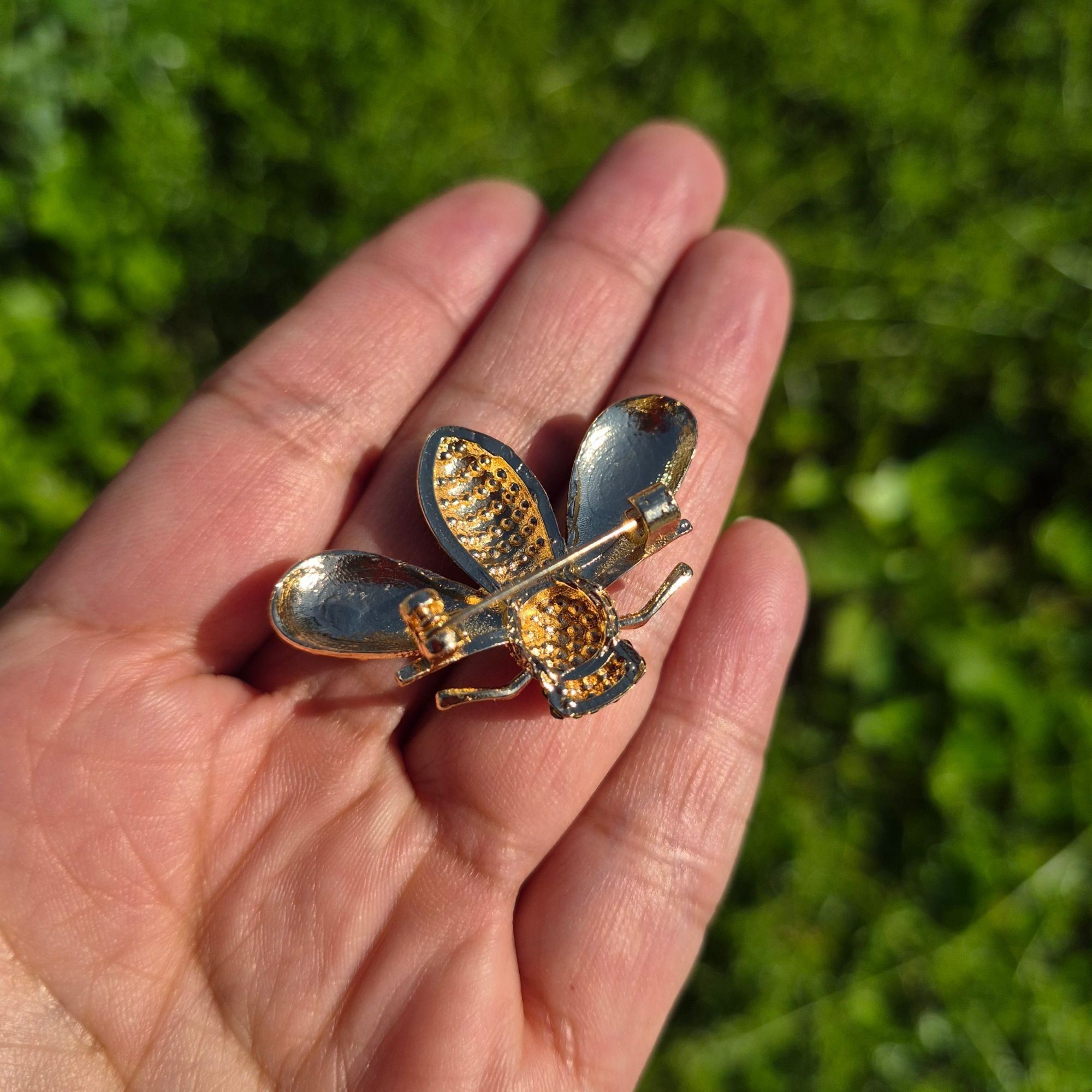 Other ⭐Elegant Large Gold Crystal Bumble Bee Brooch Pin Insect Jew Size ONE SIZE - 4 Thumbnail