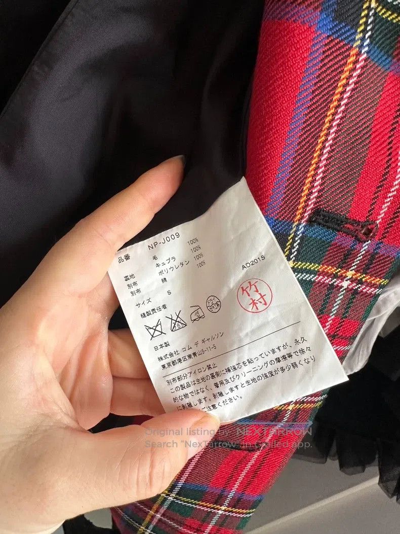 Comme des Garcons Comme Des Garcons Red Plaid Wool Jacket Size S Size S / US 4 / IT 40 - 3 Thumbnail