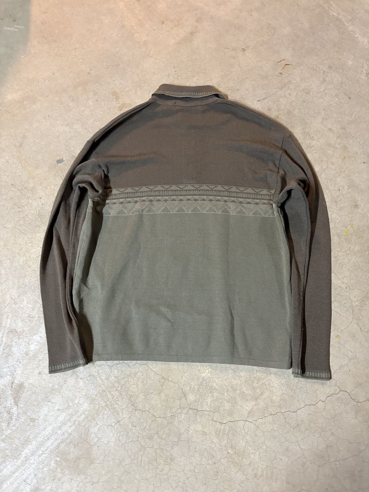 Bachrach VTG 90s Bachrach Made In Italy Aztec Polo Knit Sweater Sage Size US M / EU 48-50 / 2 - 3 Thumbnail