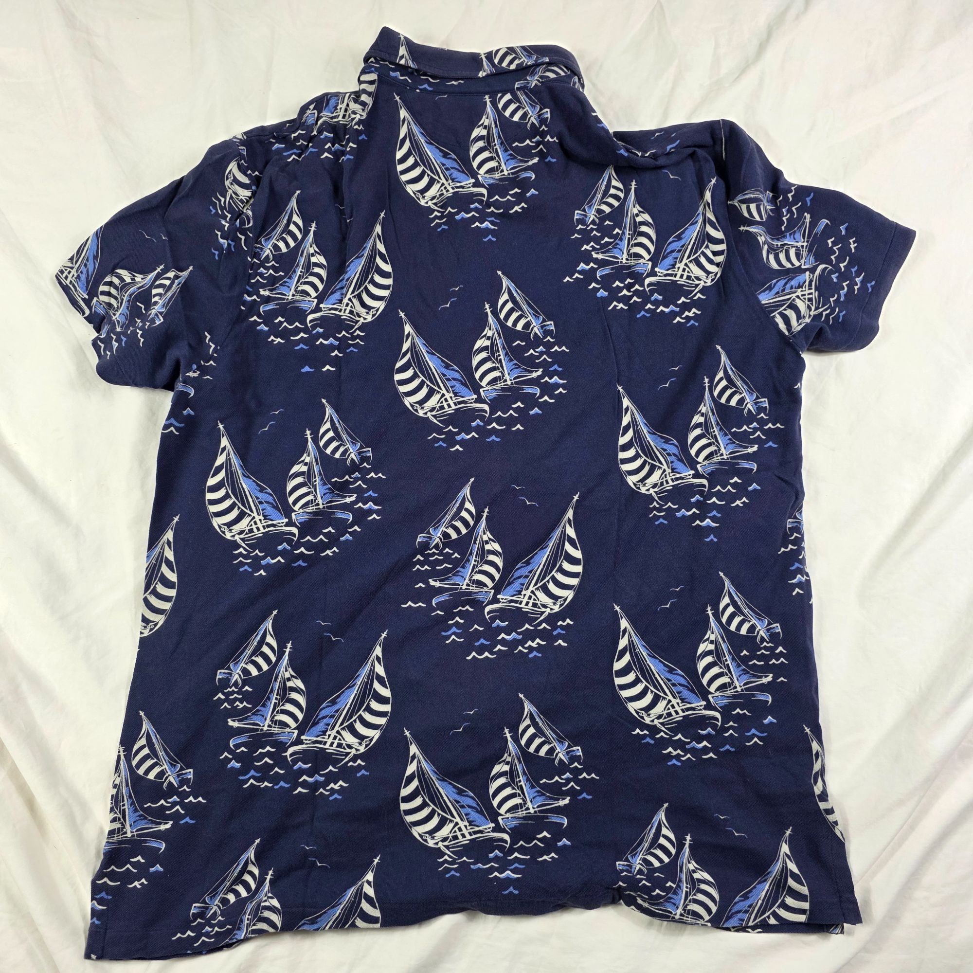 Polo Ralph Lauren Polo Ralph Lauren Mens Size XL Blue Polo Shirt Sailboat Prin Size US XL / EU 56 / 4 - 2 Thumbnail