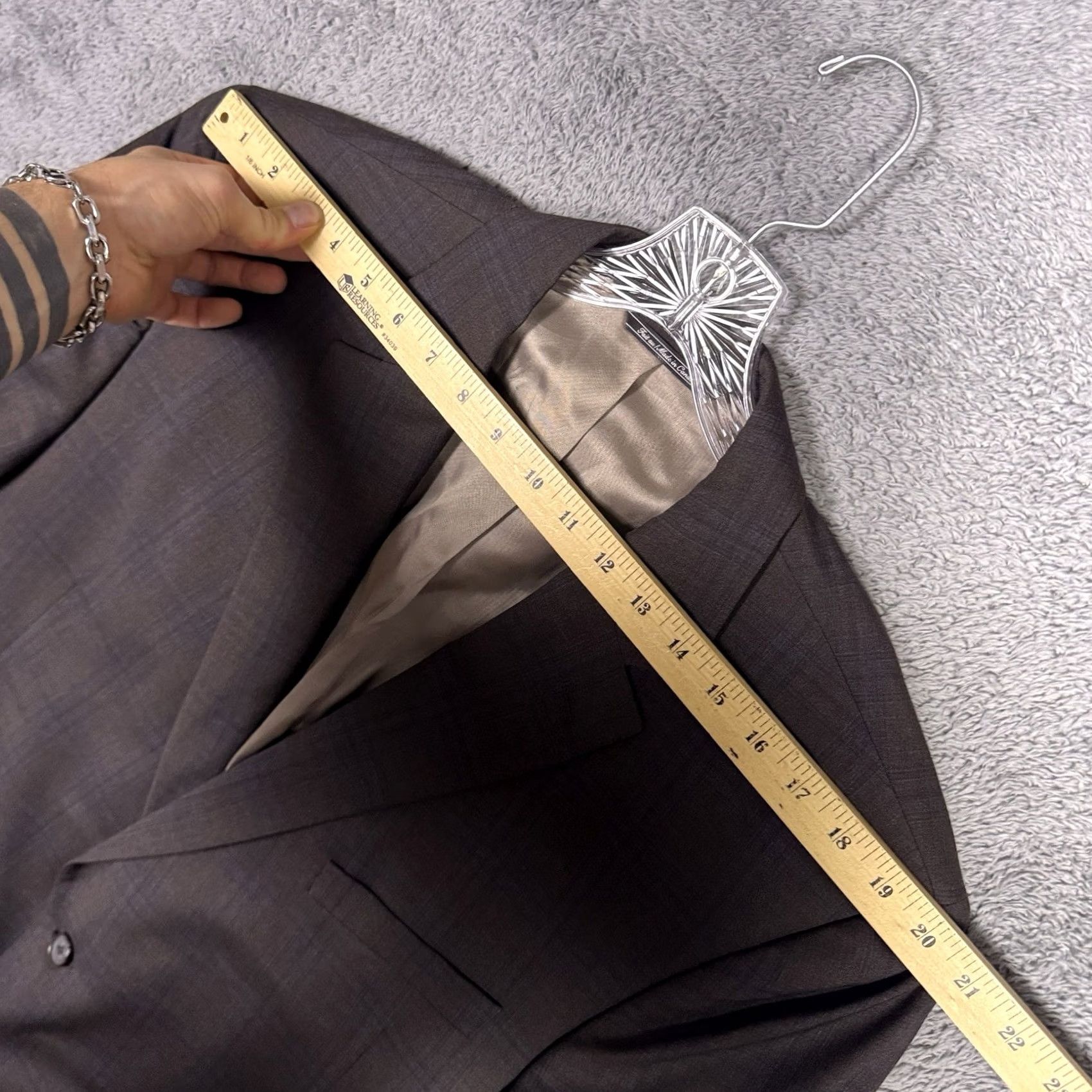 Jack Victor Jack Victor Sport Coat Men 48L Blazer Wool Windowpane CT Vimy Super 110s Size 48R - 6 Thumbnail