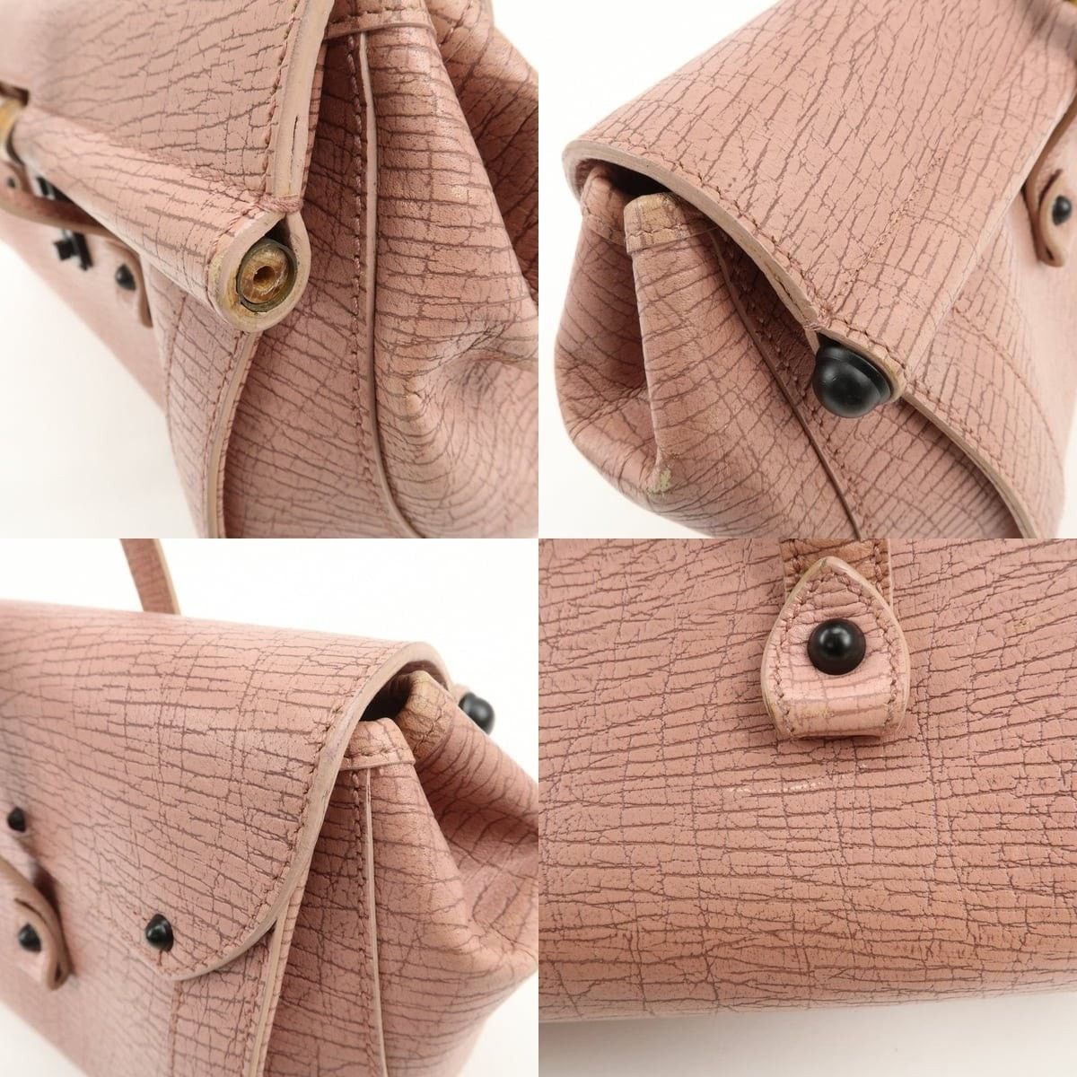 Gucci Gucci Bamboo Embossed Leather Shoulder Bag Pink Size ONE SIZE - 6 Thumbnail