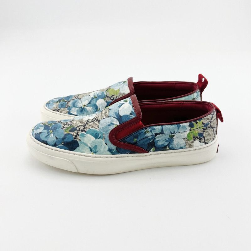 Gucci Gucci Blue Floral Casual Slip-On Shoes Size US 5.5 / EU 38 - 1 Thumbnail