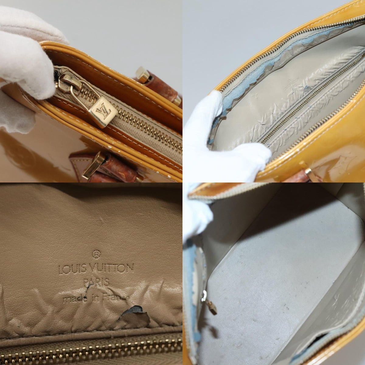 Louis Vuitton LOUIS VUITTON Monogram Vernis Houston Hand Bag Beige M91004 Size ONE SIZE - 11 Thumbnail