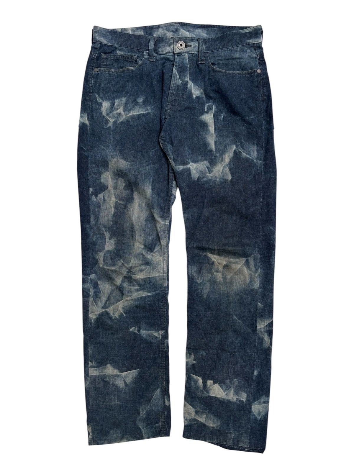 Shibori-Dyed Denim Pants