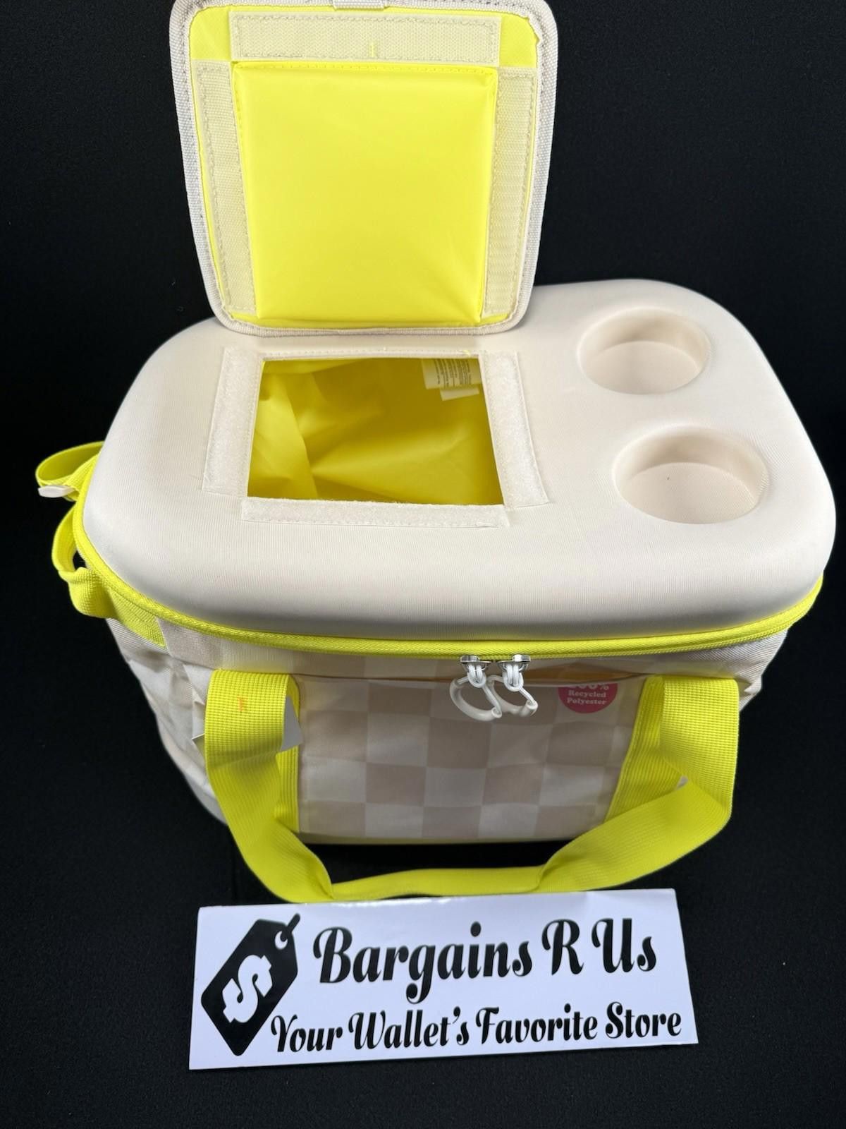 Other Sun Squad 24-Can Insulated Cooler Bag Beige Yellow Check Size ONE SIZE - 2 Thumbnail