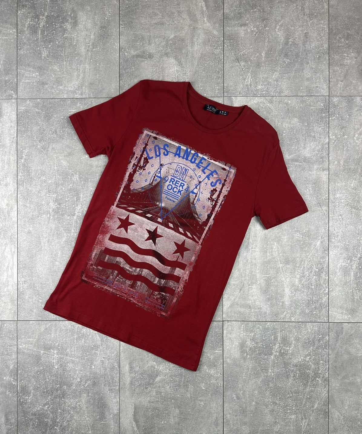 Emporio Armani Armani Jeans Mens Overprint Logo T-Shirt Size US M / EU 48-50 / 2 - 1 Thumbnail