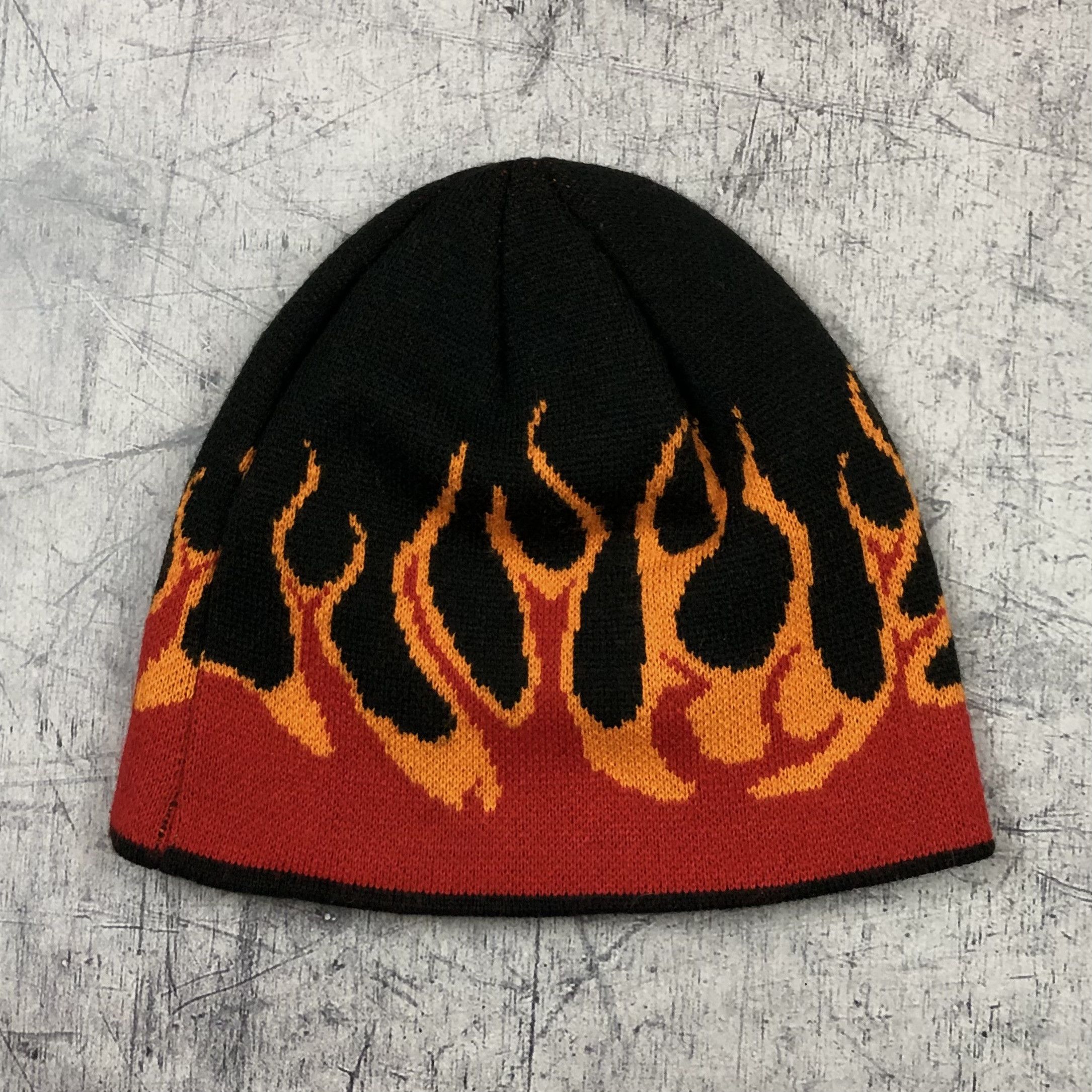 Vintage Vintage Y2K HellFire 🔥 Flame Beanie Skull Hat sk8 Size ONE SIZE - 4 Thumbnail
