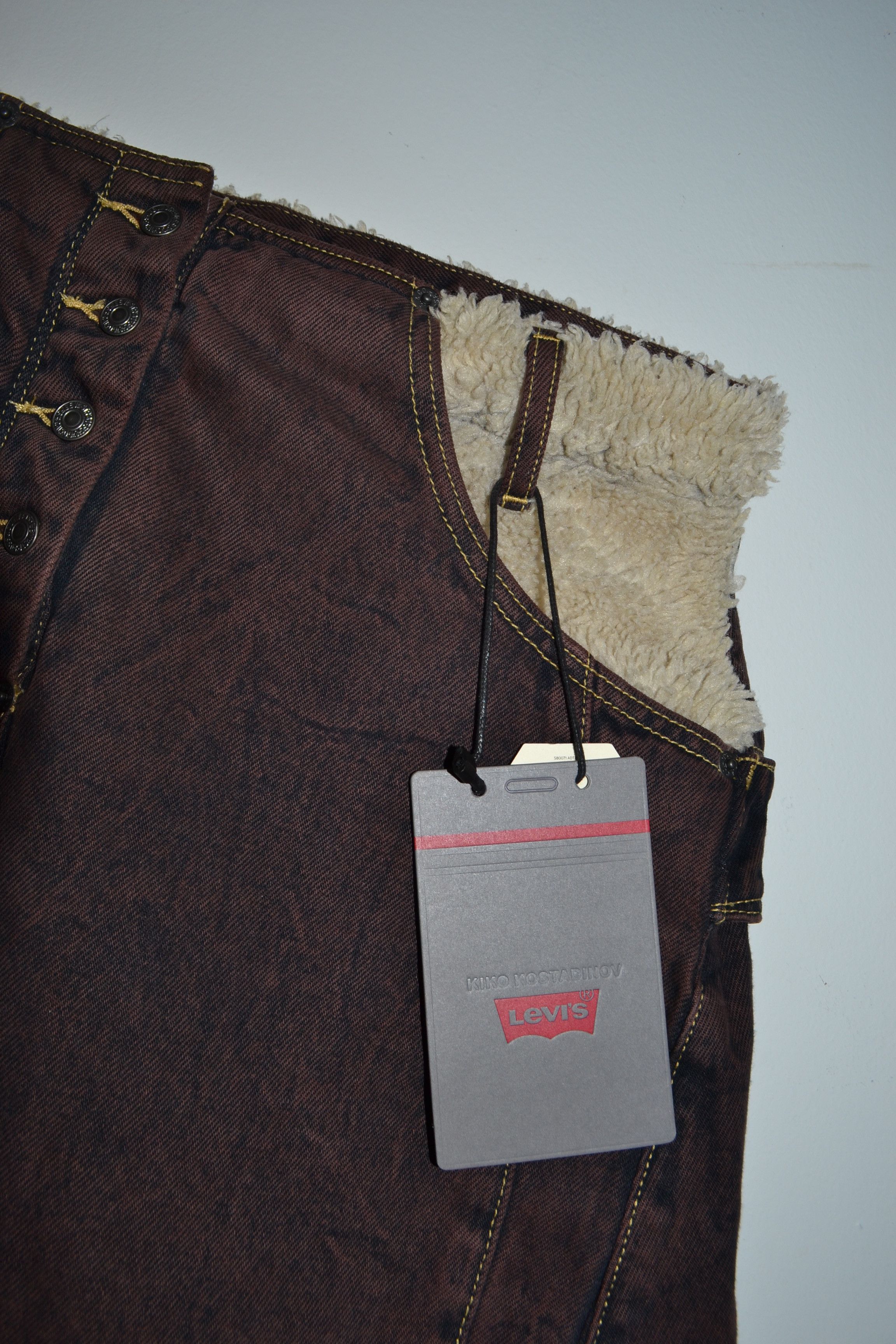 Kiko Kostadinov × Levi's 2024 Sherpa Trimmed Overdyed Jeans Size US 30 / EU 46 - 9 Thumbnail