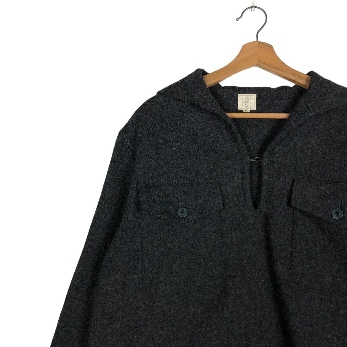 Bape 🔥VINTAGE BAPE NAVY ( NAVAL ACTION TEAM ) JACKET WOOL Size US M / EU 48-50 / 2 - 9 Thumbnail