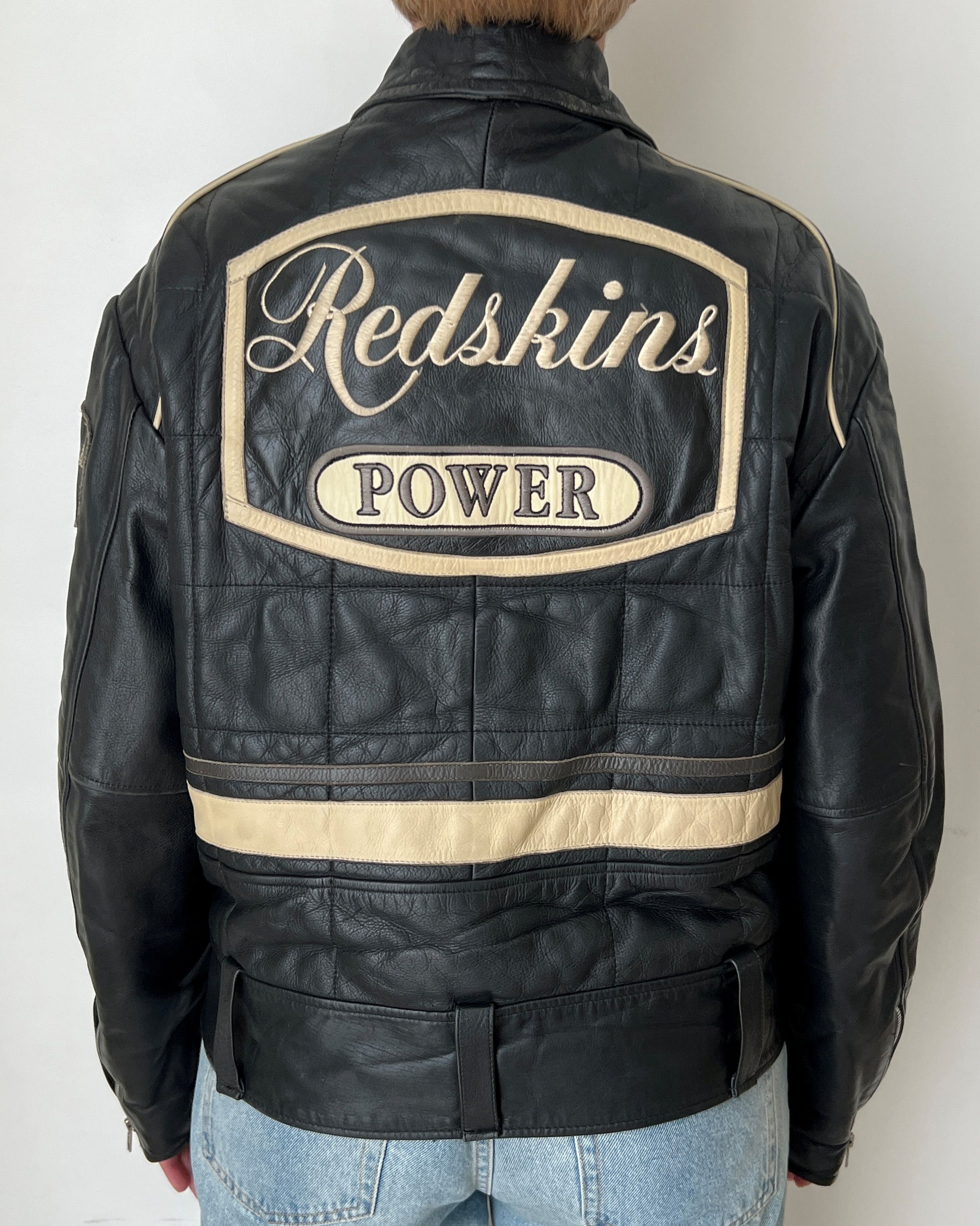 Other VINTAGE Y2K RED SKINS MOTORCYCLE BIKER LEATHER JACKET Size L / US 10 / IT 46 - 5 Thumbnail
