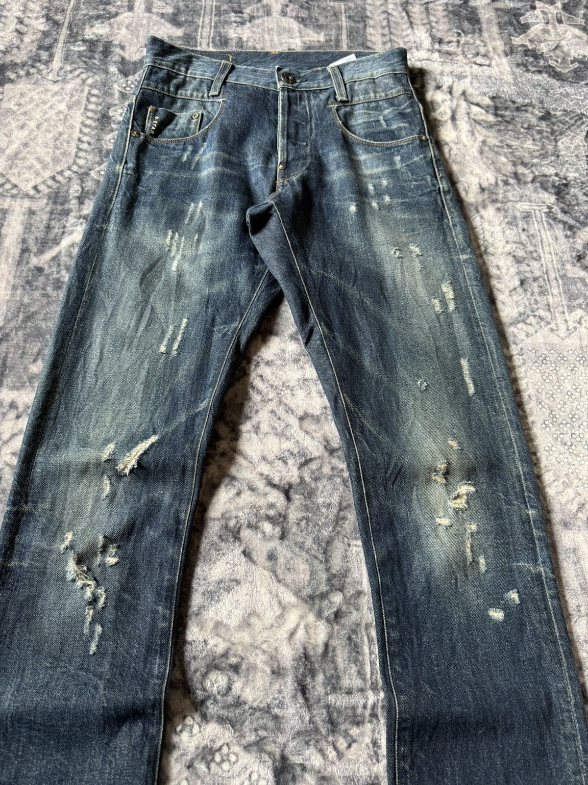 G-Star G Star Raw Distressed Radar Slim Stacked Jeans Size US 28 / EU 44 - 3 Thumbnail