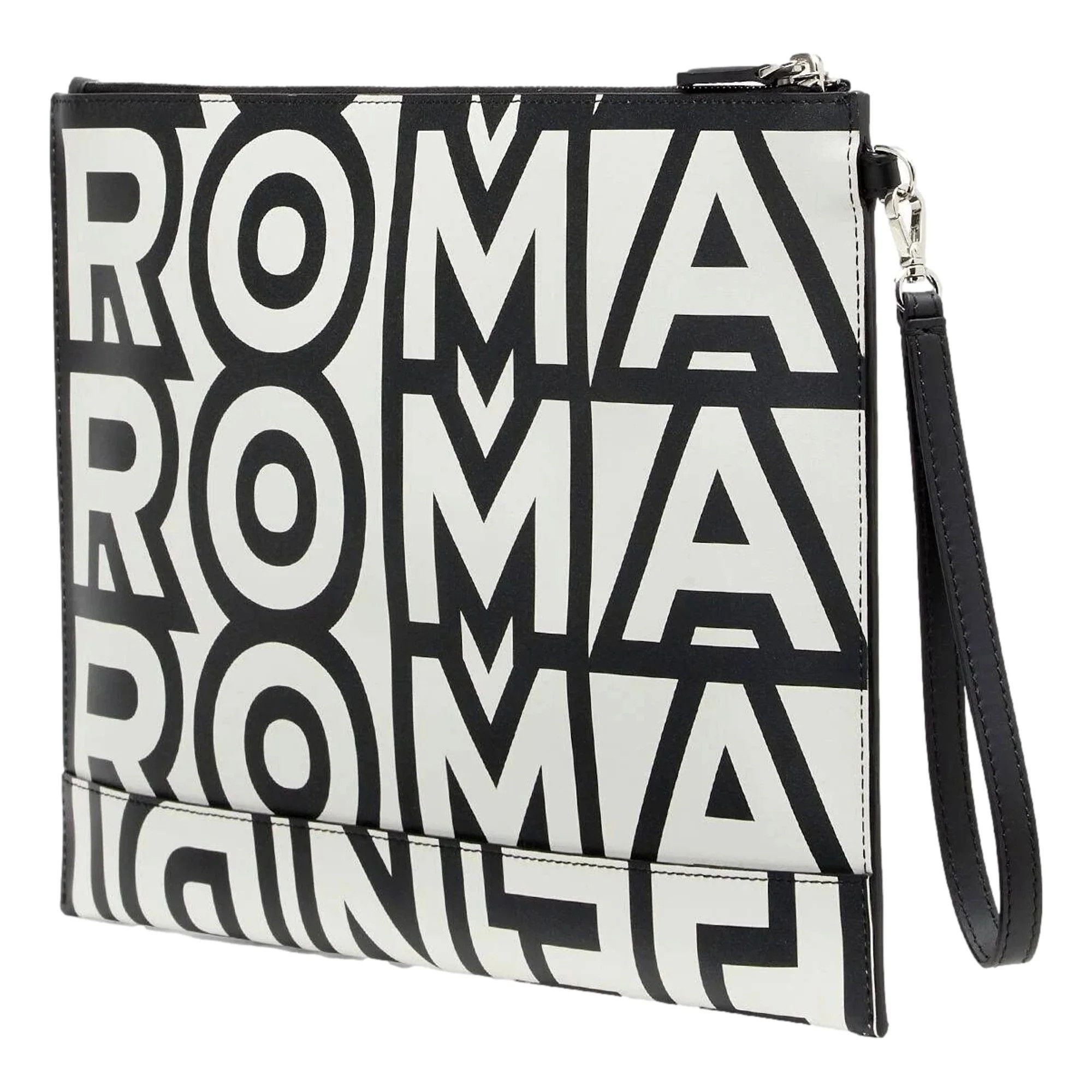 Fendi o1loc1c0824 Size: OS / Large Flat Pouch in Black/White Size ONE SIZE - 3 Thumbnail