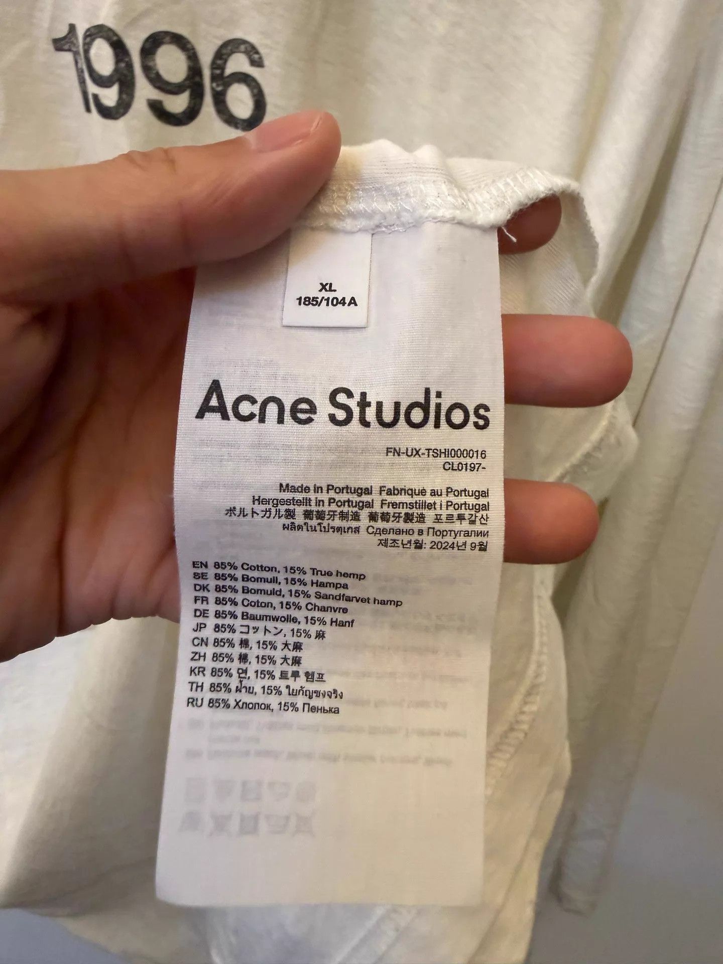 Acne Studios Acne 1996 Logo Distressed LS Tee White XL Size US XL / EU 56 / 4 - 4 Thumbnail