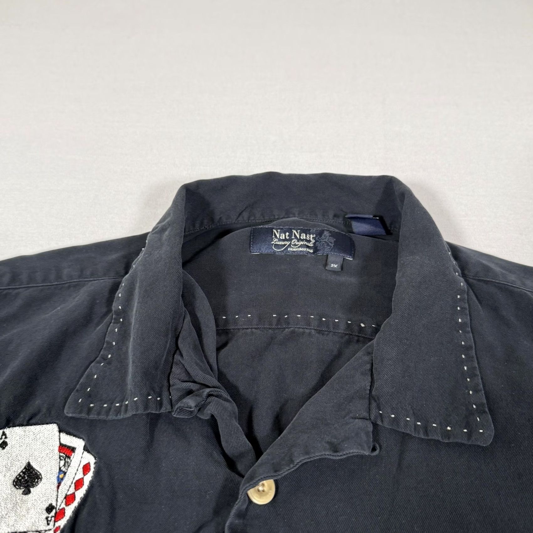 Nat Nast VINTAGE Nat Nast World Series of Poker Silk Button-Up Shirt Mens 2XL Black Embroidered Casino Poker Silk Button-Up Shirt Size US XXL / EU 58 / 5 - 3 Thumbnail
