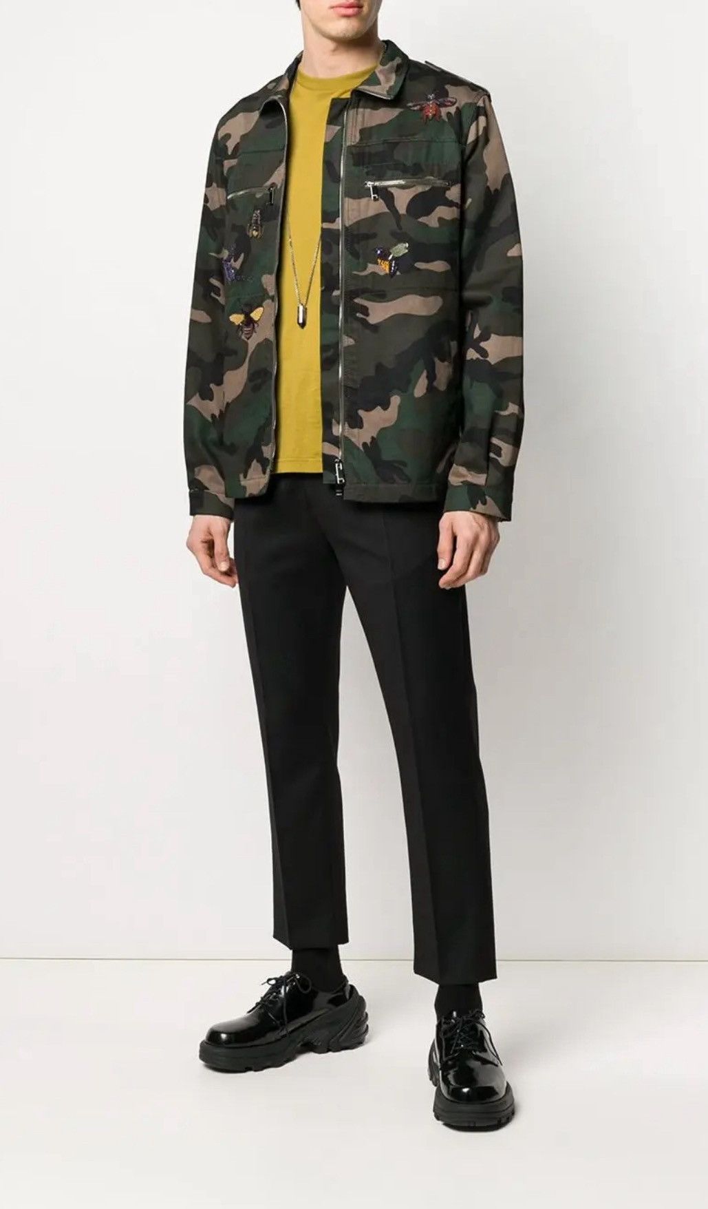 Valentino Valentino Embroidered Bugs Camouflage Print Jacket Size US S / EU 44-46 / 1 - 1 Thumbnail