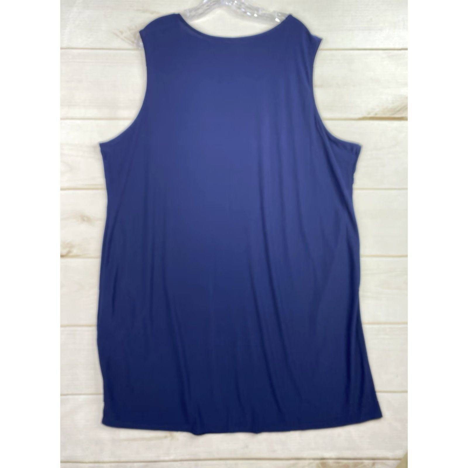 Vintage NY Collection Dress Womens 3X Navy Blue Sleeveless Jersey Knit Tank Casual NWT Size XXL / US 16-18 / IT 52-54 - 8 Thumbnail