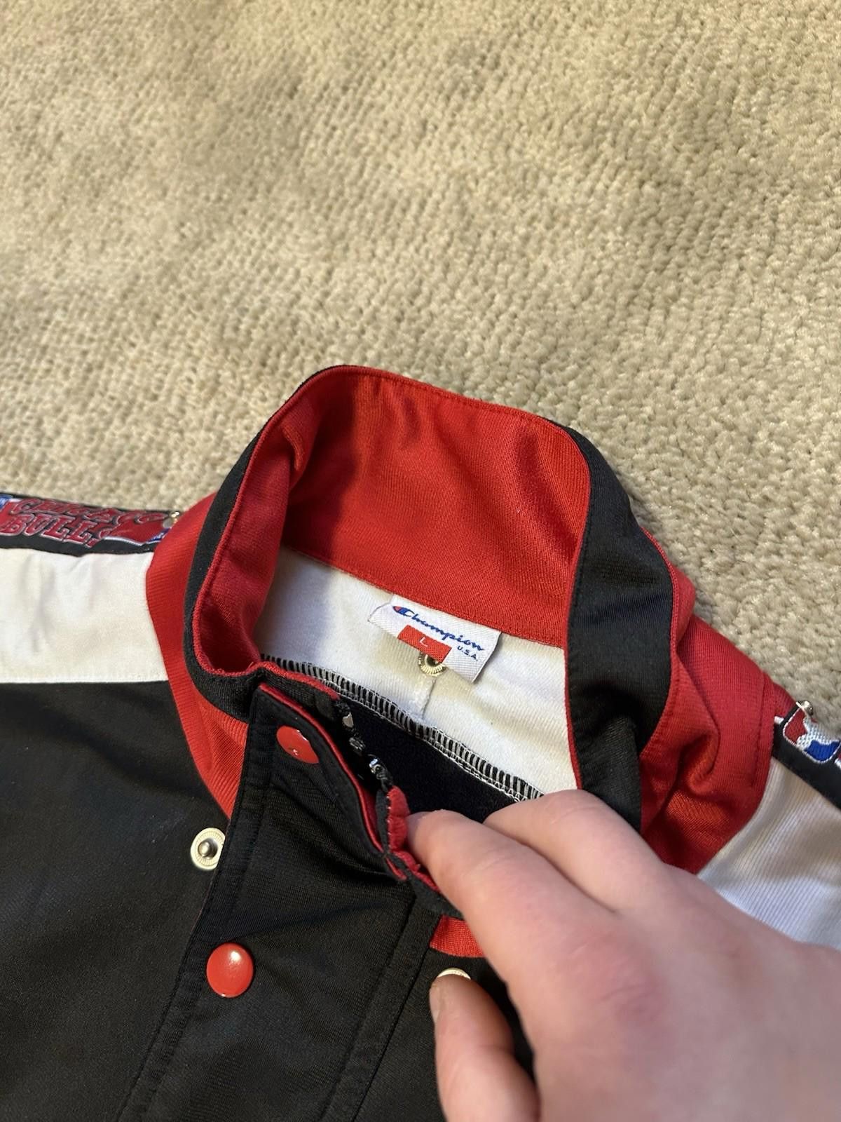 Champion 90s Champion Chicago Bulls Training Shirt Snap Button Zip Up Size US L / EU 52-54 / 3 - 5 Thumbnail