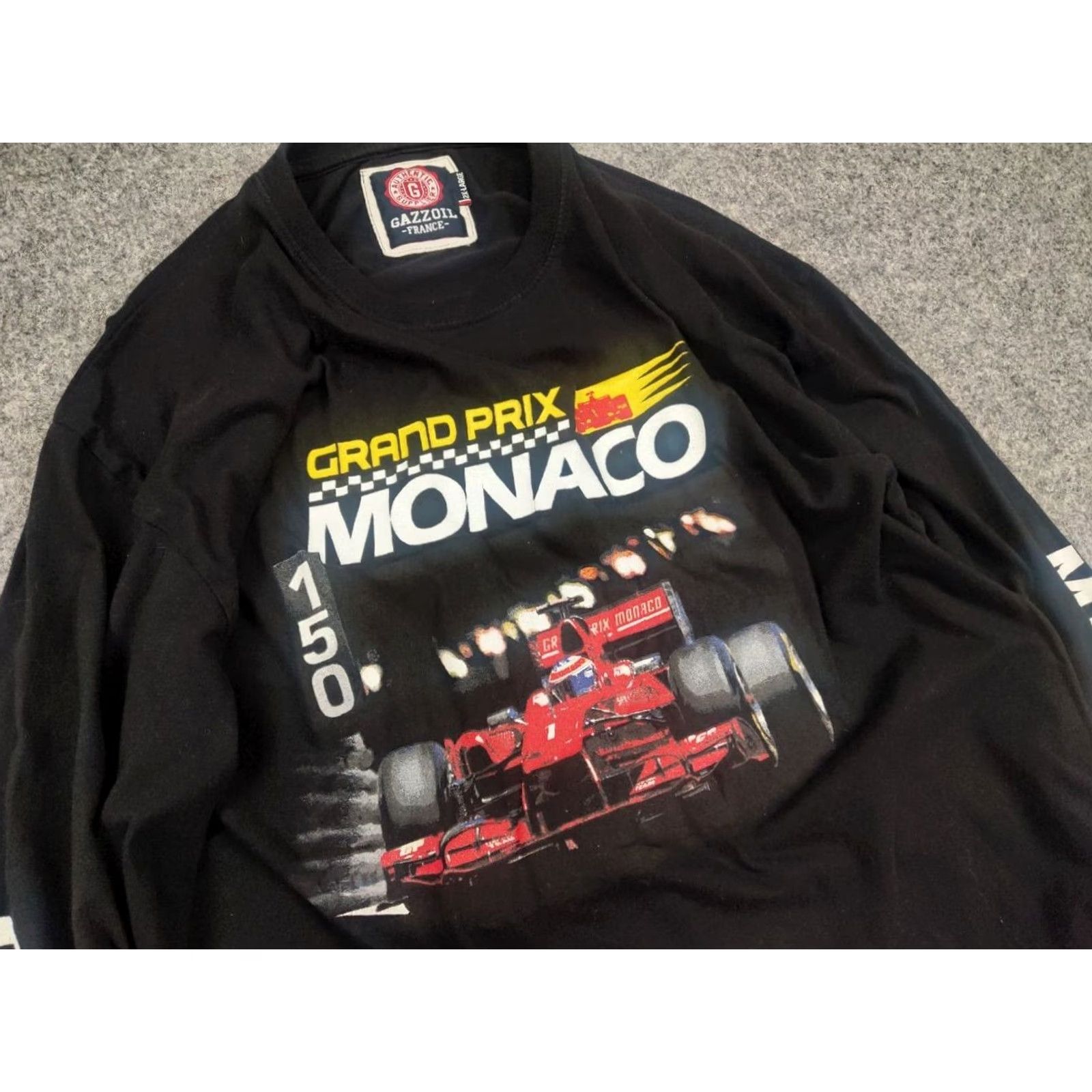 Vintage Vintage Grand Prix Monaco Racing Logo Black long sleeve Shirt Mens M Size US M / EU 48-50 / 2 - 6 Thumbnail
