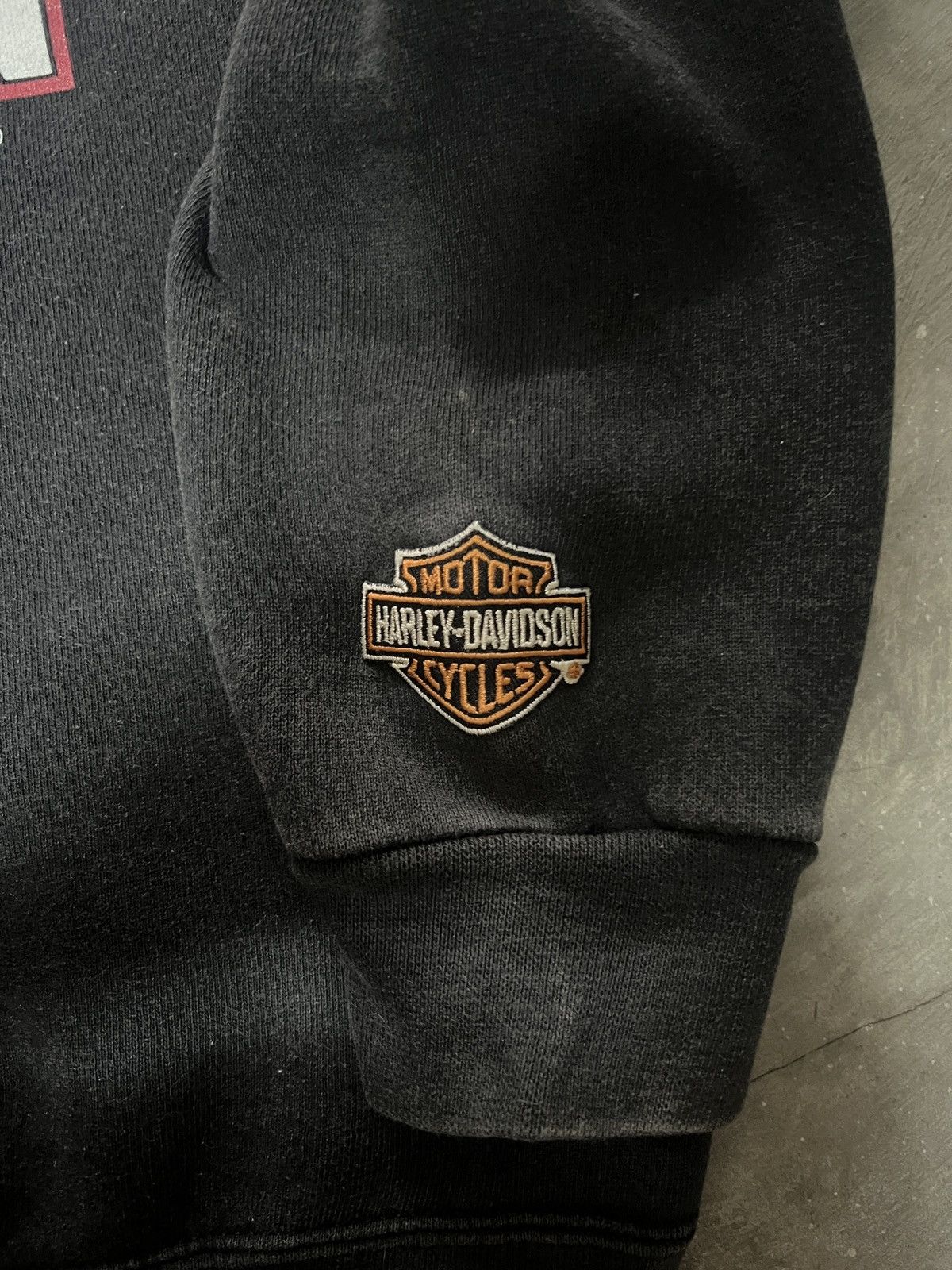 Harley Davidson HARLEY DAVIDSON Black Crewneck Grunge Sweatshirt Big Logo Size US L / EU 52-54 / 3 - 6 Thumbnail