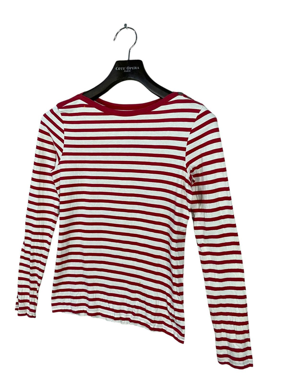 agnes b. Vintage agnes b longsleeve striped red white Size S / US 4 / IT 40 - 2 Thumbnail
