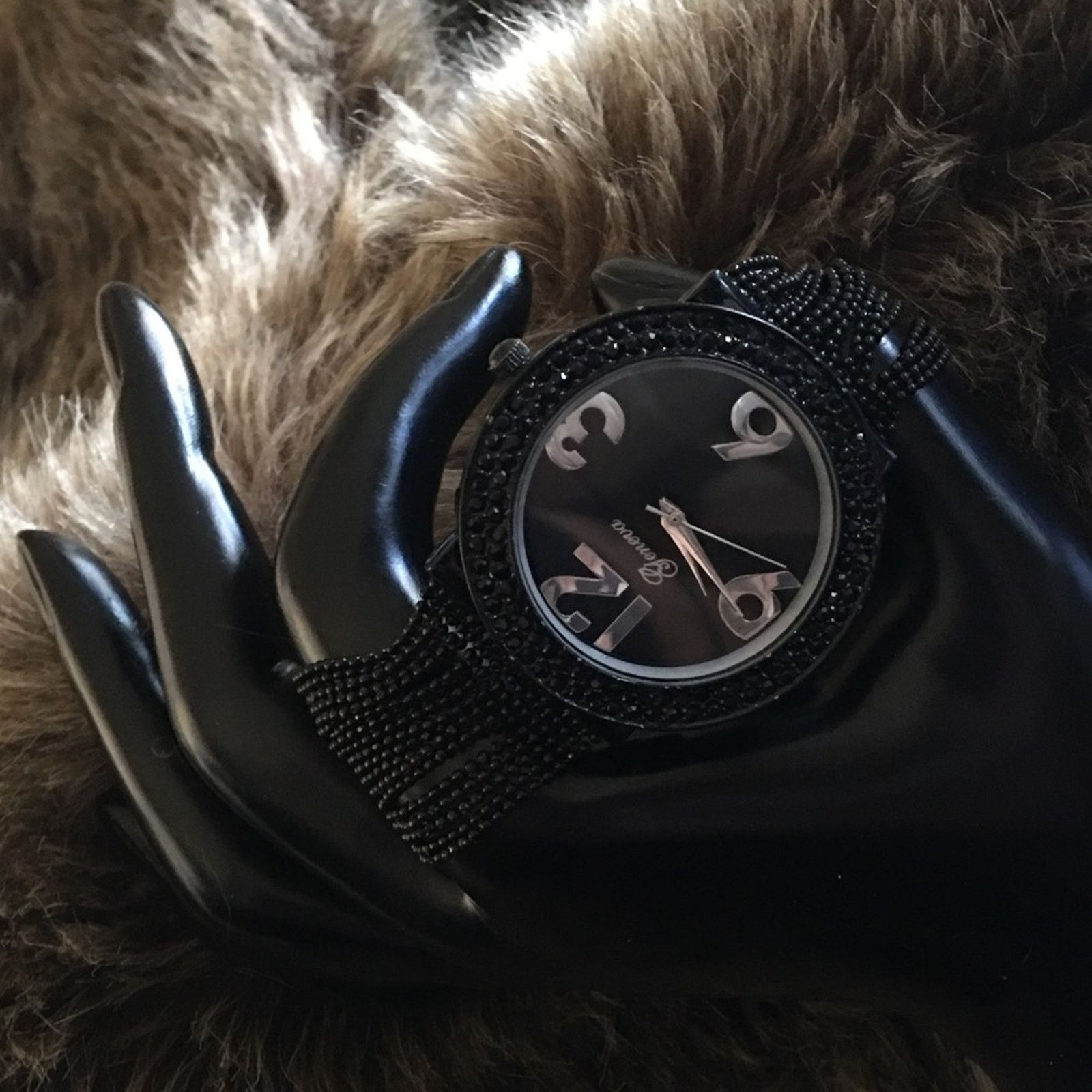 Geneva Ladies Geneva black rhinestone ball chain watch | Grailed display picture 2
