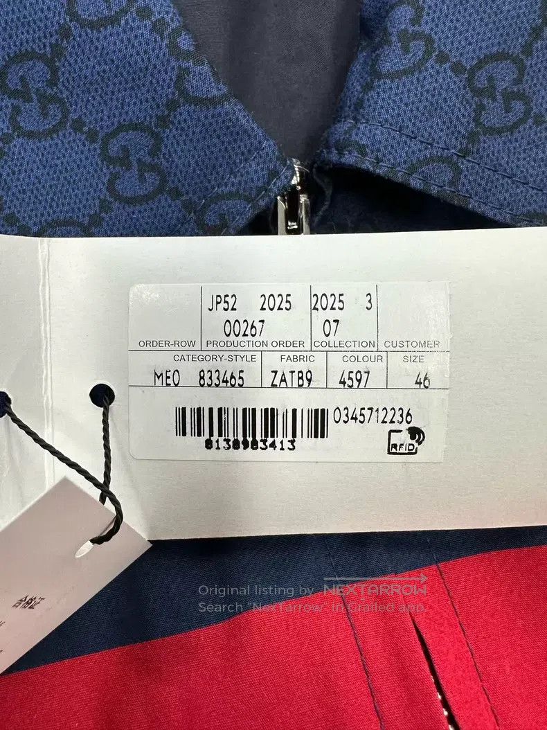 Gucci Gucci Dark blue full-print logo zipper jacket Size US S / EU 44-46 / 1 - 3 Thumbnail