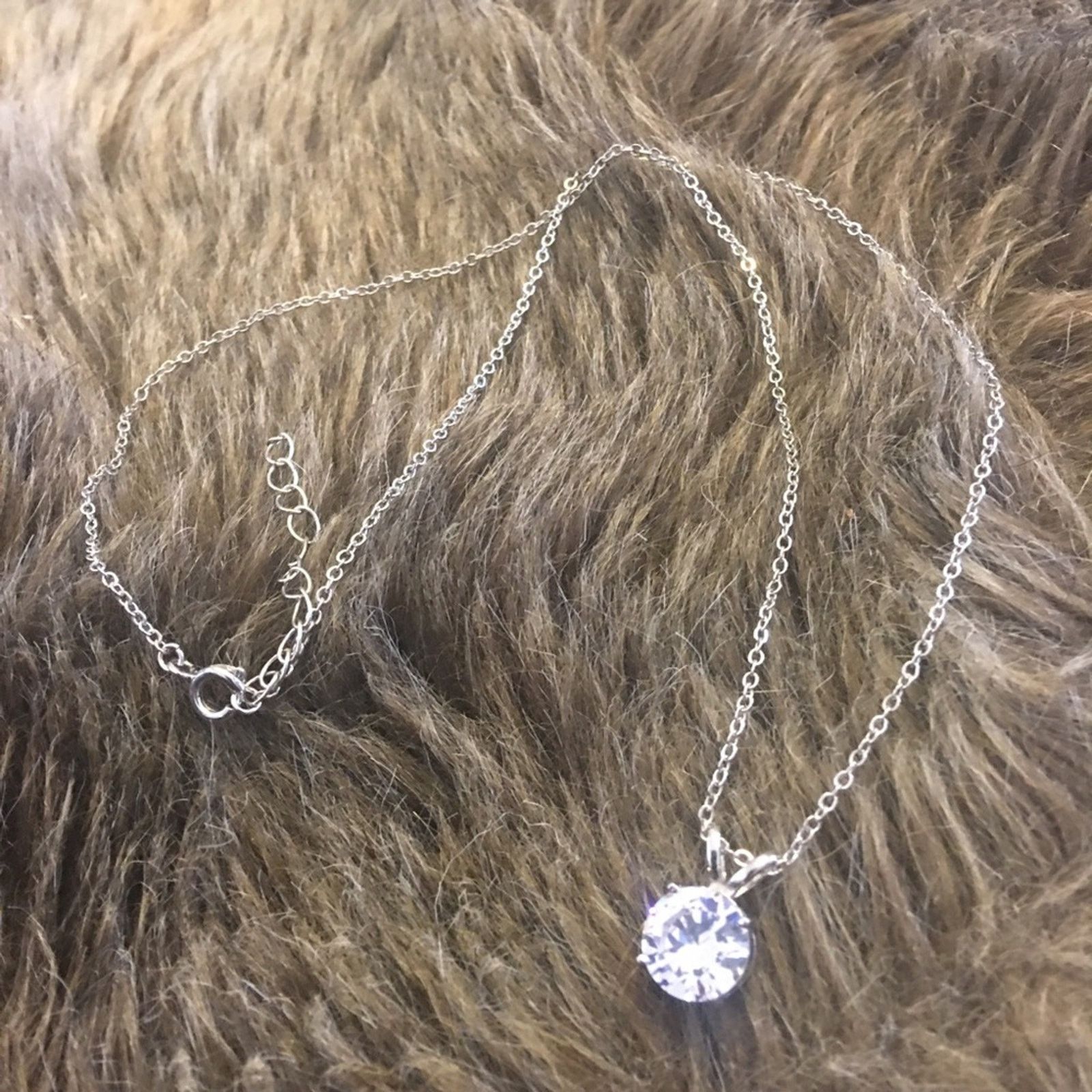 Vintage Vintage 80s round CZ silver plated chain necklace Size ONE SIZE - 5 Thumbnail