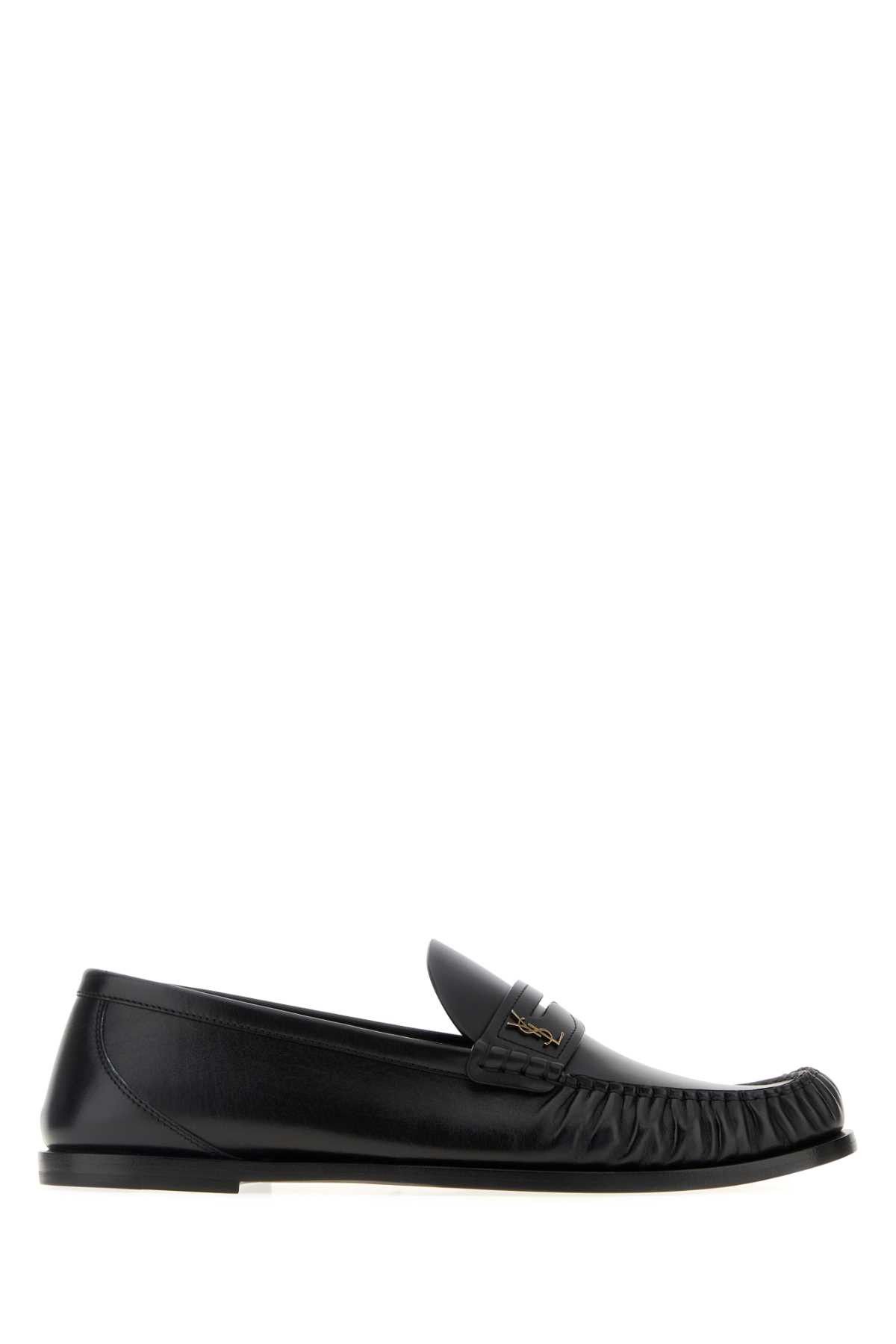 Black Leather Laurent Loafers