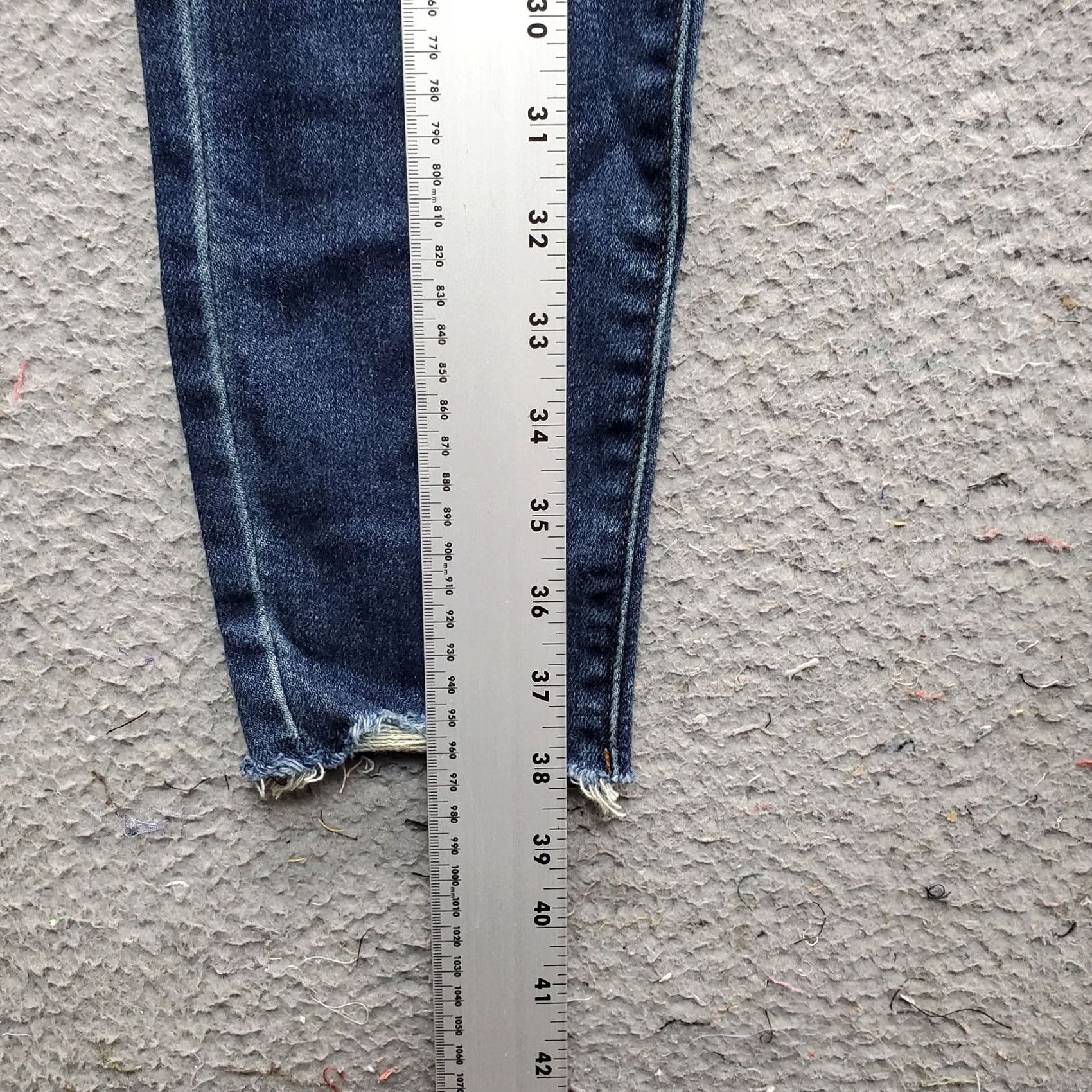 Vintage Eunina Womens Jeans 1 Blue Denim Distress Bella Super High Rise Skinny Leg Size 25" / US 0 / IT 36 - 3 Thumbnail