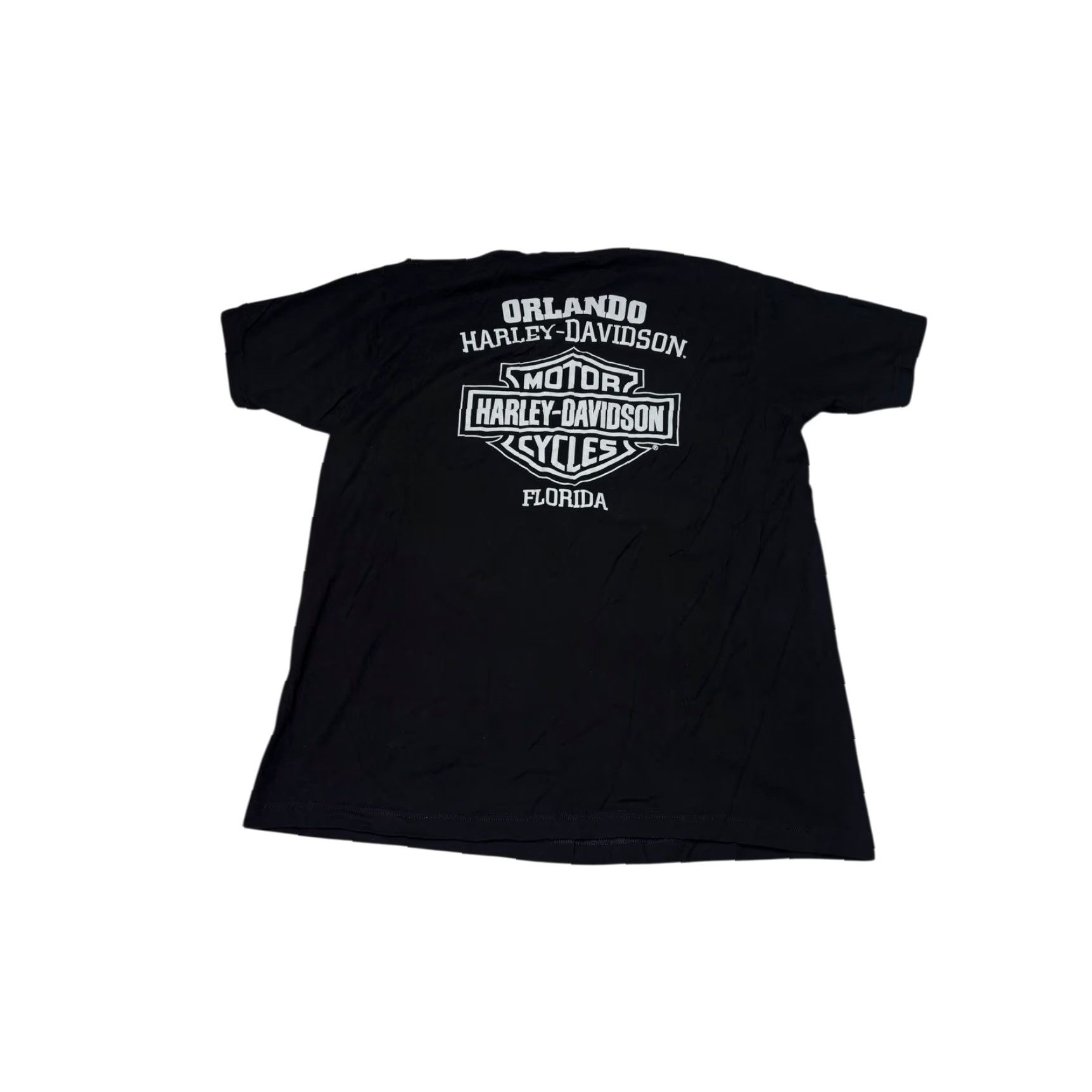 Harley Davidson Harley Davidson T-Shirt Orlando Florida Mens XL Black Graphic Print Crew Neck Short Sleeve, Logo, Ring Spun, 2000s Vintage? No, Regular? No Size US XL / EU 56 / 4 - 4 Thumbnail