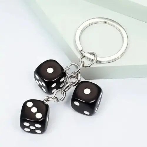 Dunderdon Creative Punk Acrylic Black Billiards 8 Ball Beads Key Chain Size ONE SIZE - 1 Thumbnail