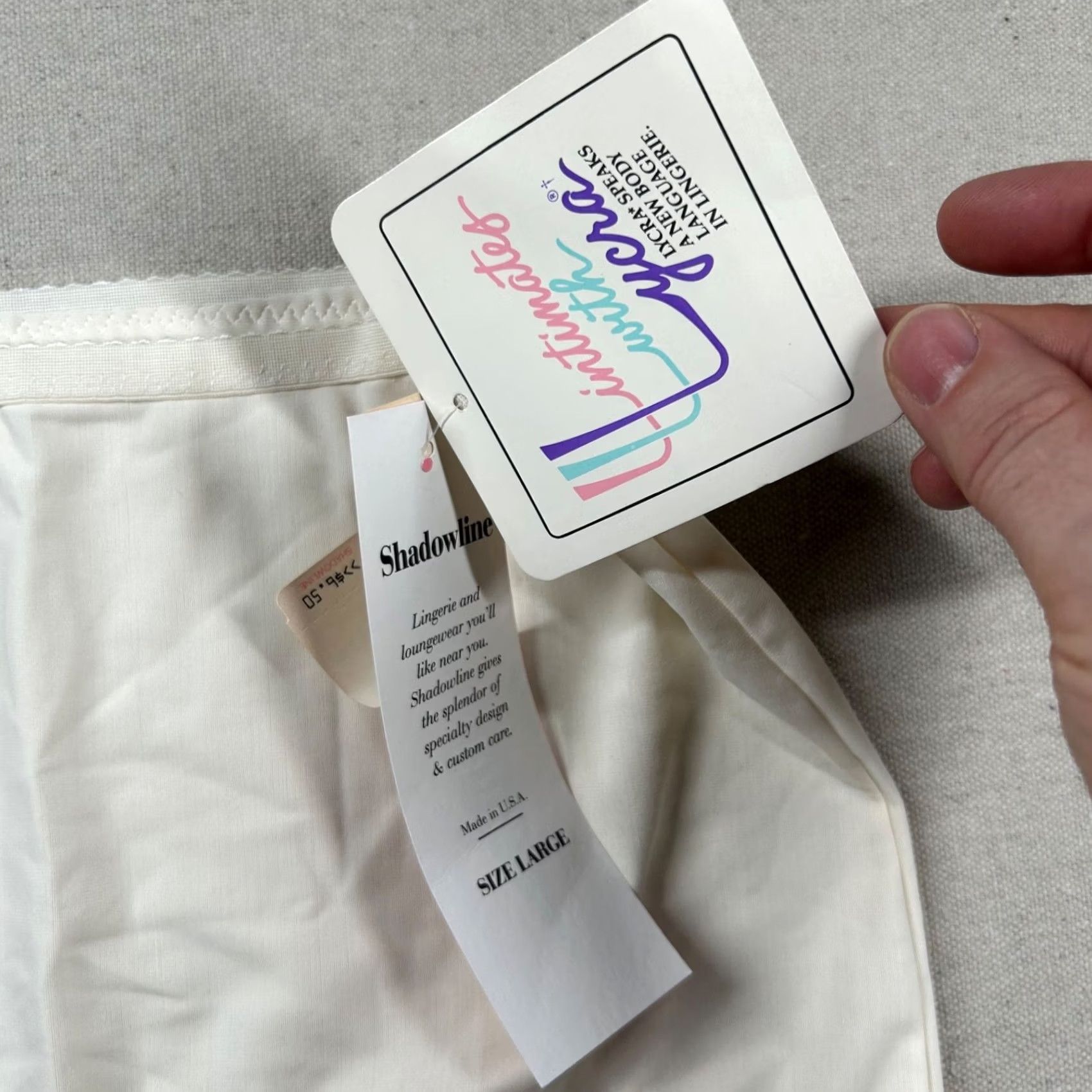 Vintage VINTAGE Shadowline Lingerie Womens L Nylon Stretch Ultralight Granny Panty 80s Ivory Nylon L ShadowLine Secretary/Geek Womens 1980s Size 36" / US 14 / IT 50 - 4 Thumbnail
