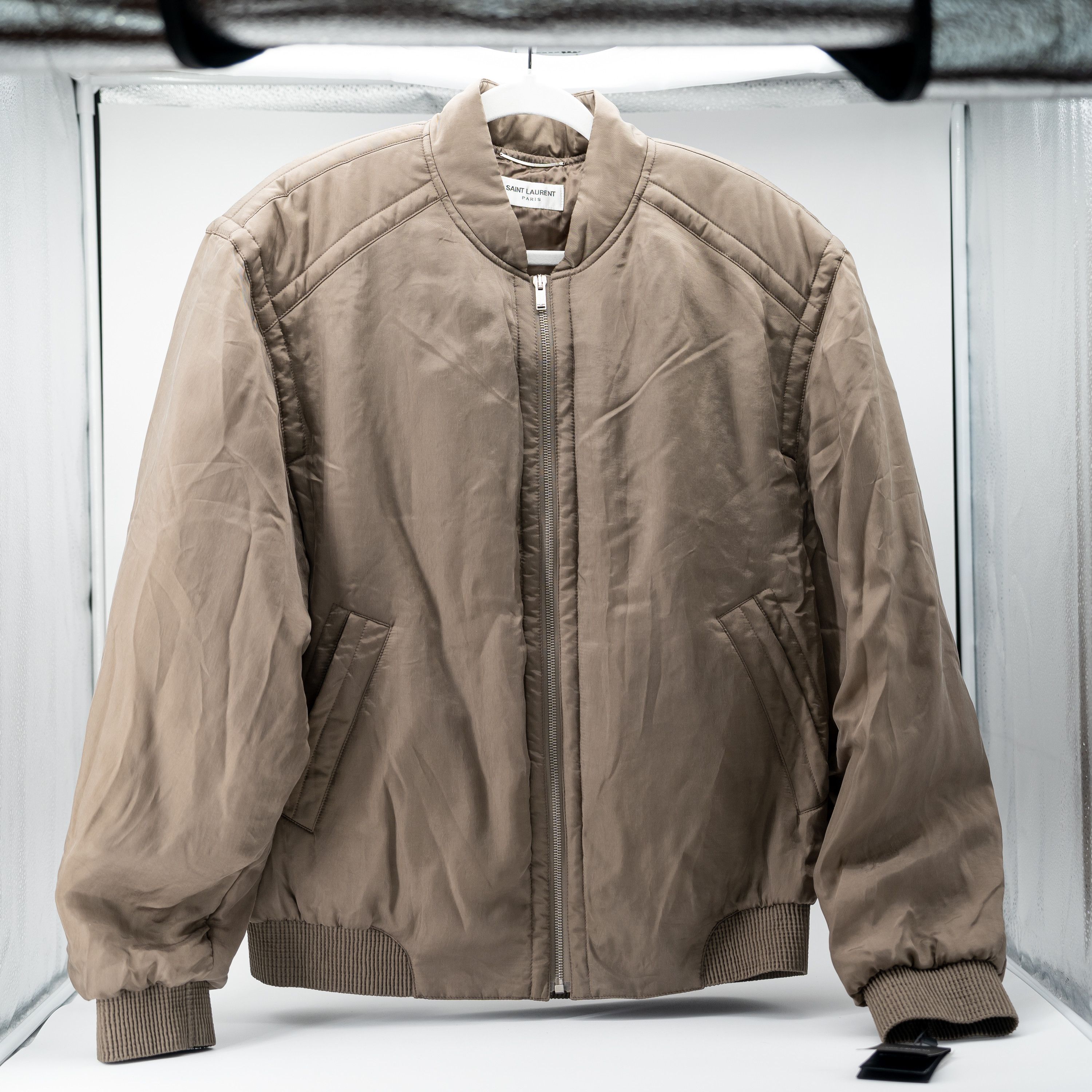 Yves Saint Laurent size L (50) - Saint Laurent Zp-Up Teddy Satin Bomber Jacket Size US L / EU 52-54 / 3 - 4 Thumbnail