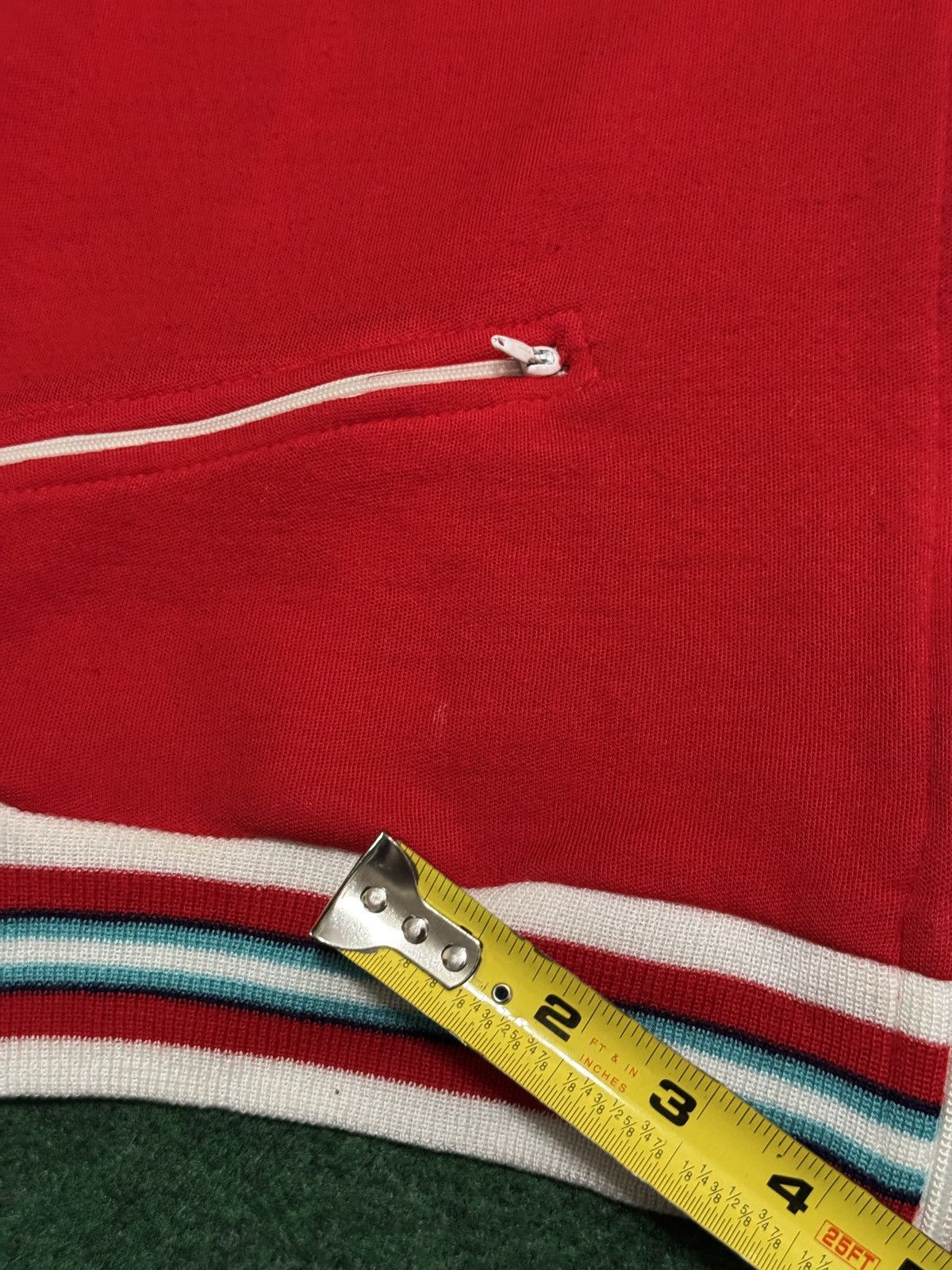 Vintage Vintage Track Jacket Full Zip 70s Retro Red Lrg Sweatshirt Size L / US 10 / IT 46 - 6 Thumbnail