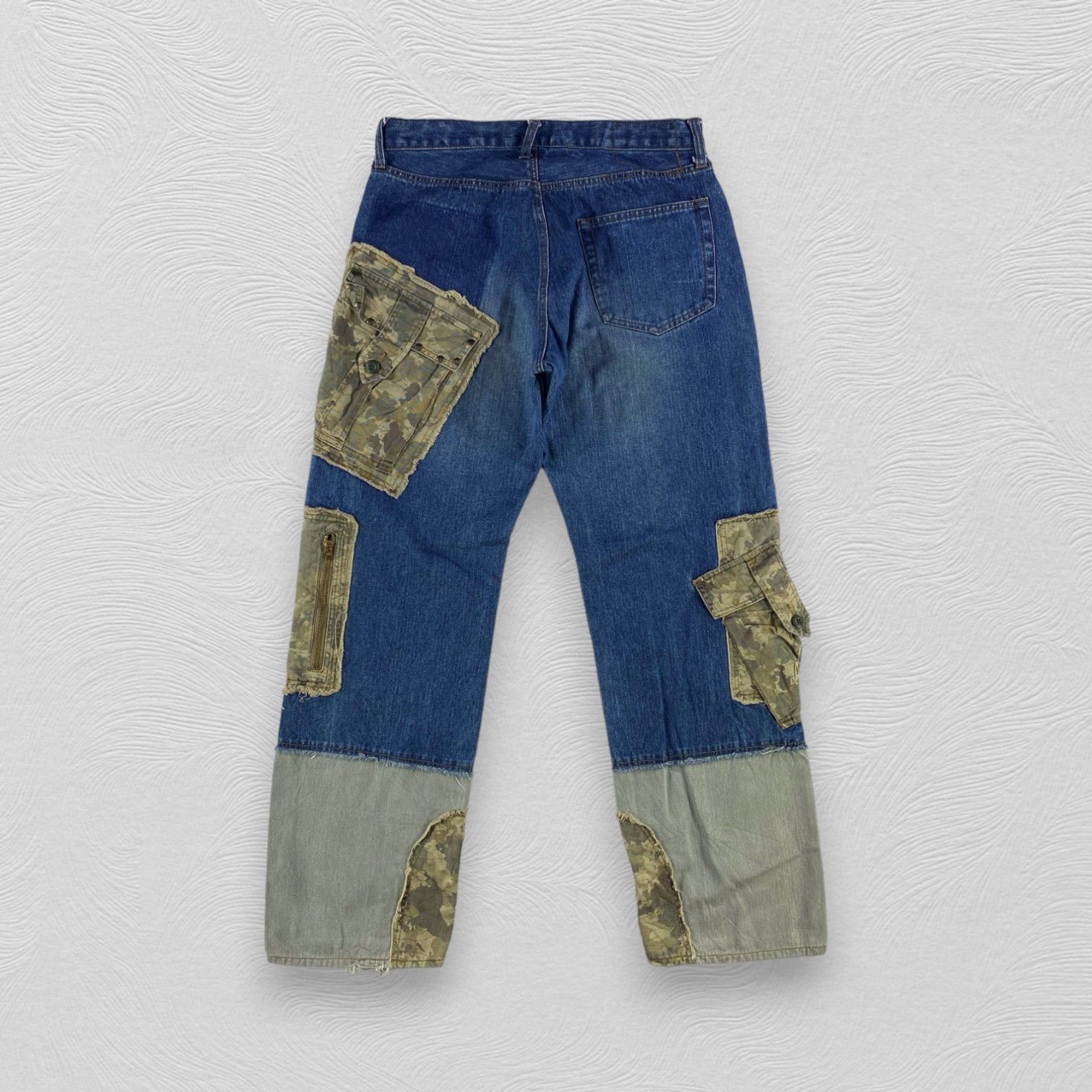 Japanese Brand × PPFM PPFM Jeans Multi Pocket Camo Cargo Denim KJ3194 Size US 32 / EU 48 - 2 Thumbnail