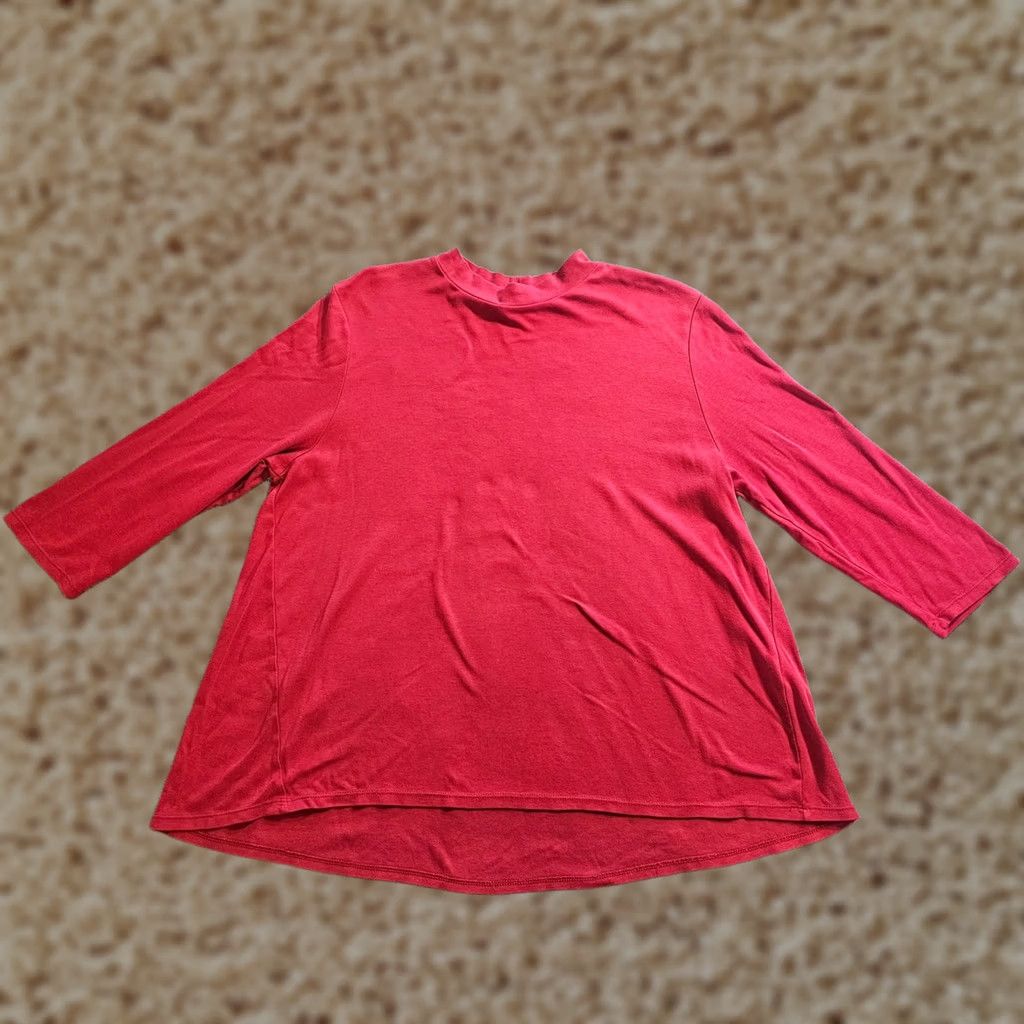 J. Jill J. Jill Top Shirt Women Large Orange 3/4 Sleeve Stretch Casual Basic Knit Crew Neck Shirt Womens L Orange Stretchy Knit Casual Minimal Modern Classic Size L / US 10 / IT 46 - 1 Thumbnail