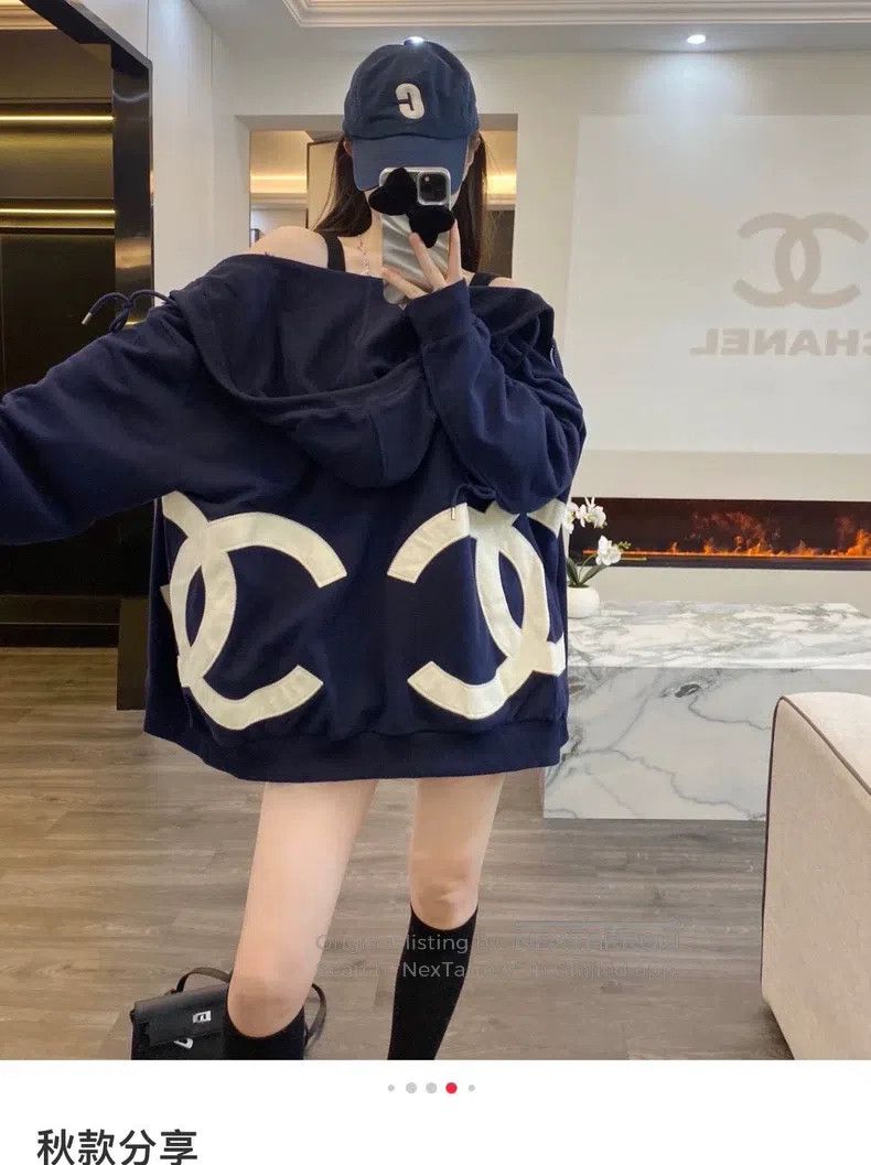 Chanel Chanel Dark blue double c big logo jacket Size XS / US 0-2 / IT 36-38 - 9 Thumbnail