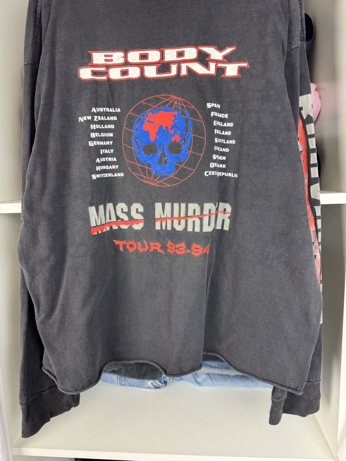 Band Tees Vntg Body Count Born Dead Tour 1993 1994 Longsleeve T-Shirt Size US XL / EU 56 / 4 - 22 Thumbnail