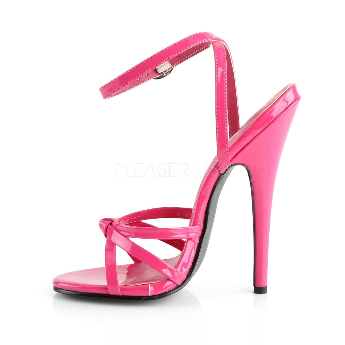 Other Domina 108 Hot Pink Patent 6" High Heels Strappy Sandal Shoe Size US 9 / IT 39 - 3 Thumbnail