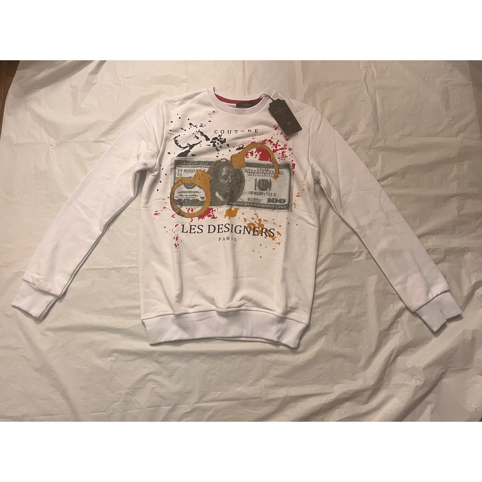 Other Les D.Signers Couture White Sweatshirt Rhinestones S Size US S / EU 44-46 / 1 - 2 Thumbnail